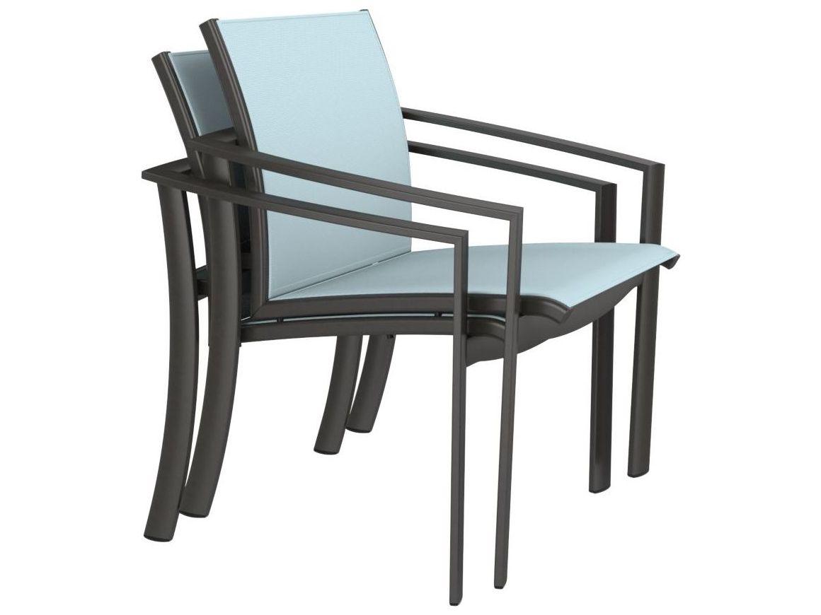 Tropitone Kor Relaxed Sling Aluminum Patio Dining Arm Chair