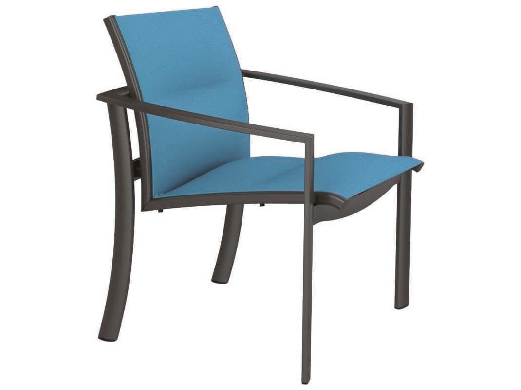 Tropitone Kor Padded Sling Aluminum Outdoor Dining Arm Chair