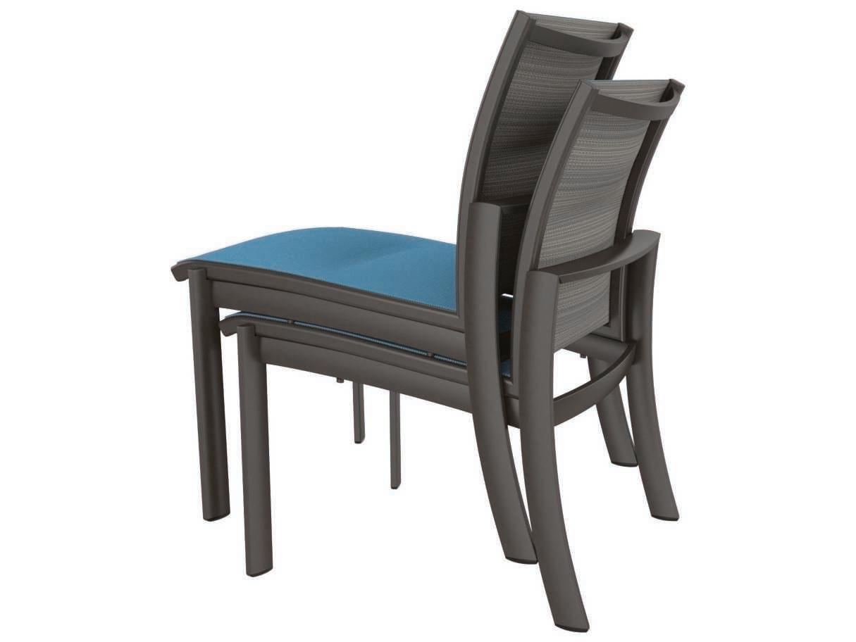 Tropitone Kor Padded Sling Aluminum Outdoor Patio Dining Side Chair