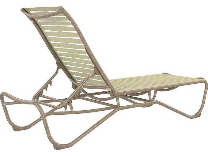 Tropitone Millennia Ribbon Segment Aluminum Stackable Patio Chaise Lounge
