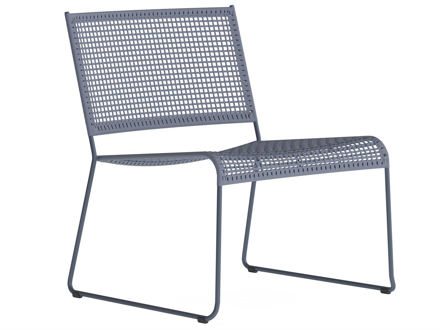 Tropitone Bayfront Aluminum Rope Stackable Armless Outdoor Lounge Chair
