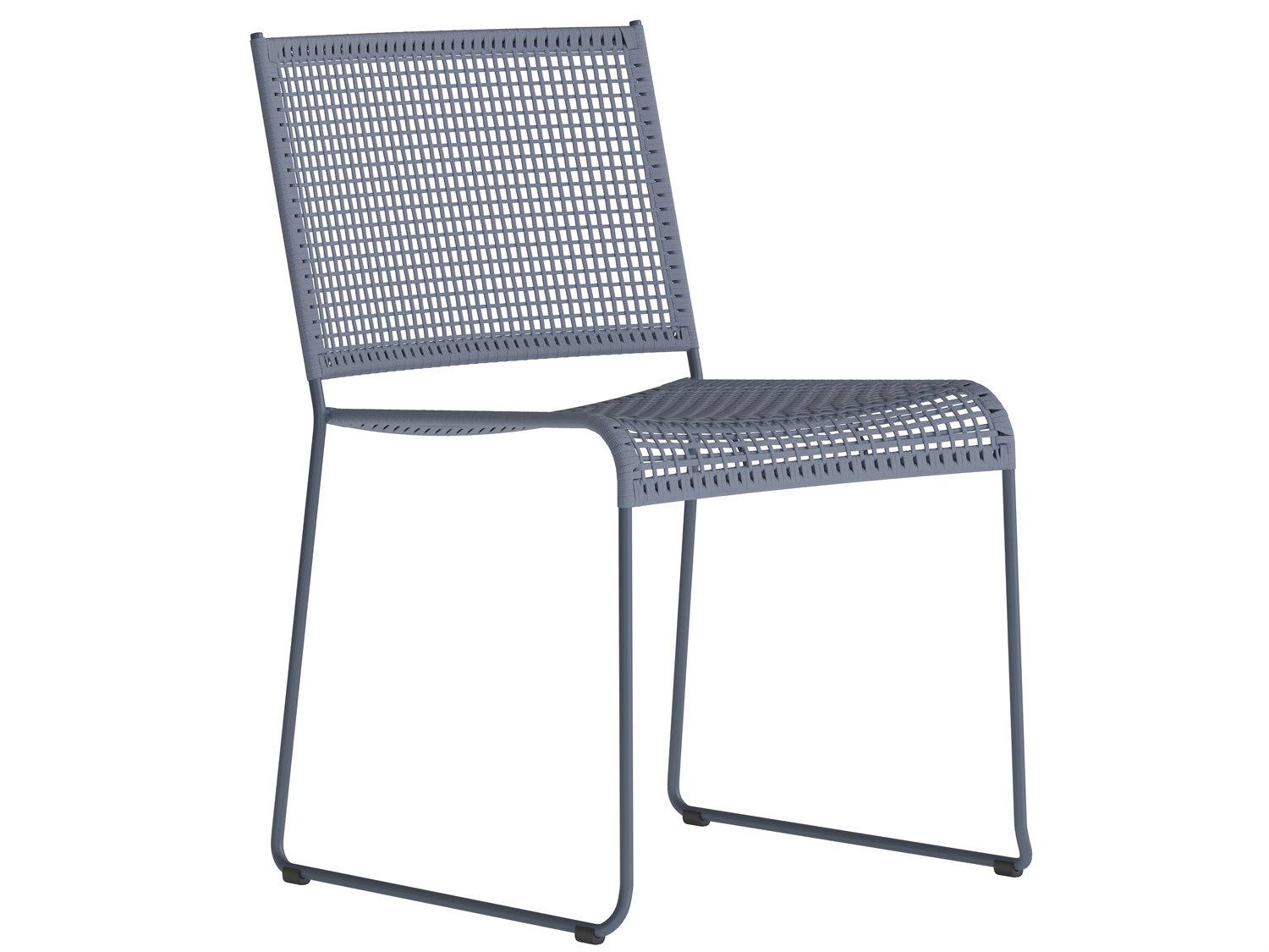 Tropitone Bayfront Aluminum Rope Stackable Patio Dining Side Chair