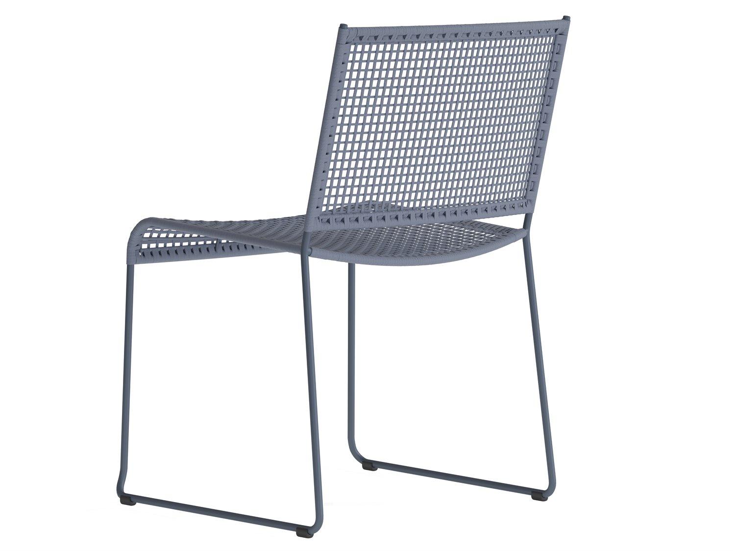 Tropitone Bayfront Aluminum Rope Stackable Patio Dining Side Chair