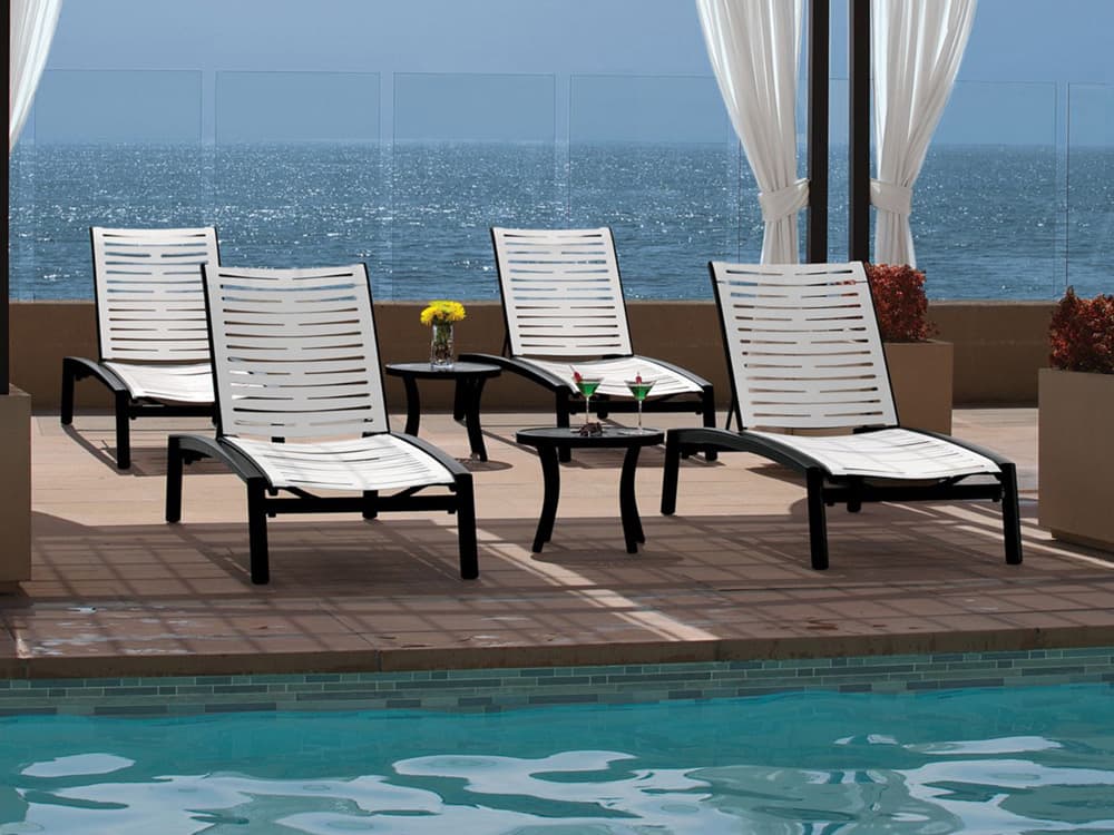 Tropitone Elance Ez Span Aluminum Strap Patio Lounge Set