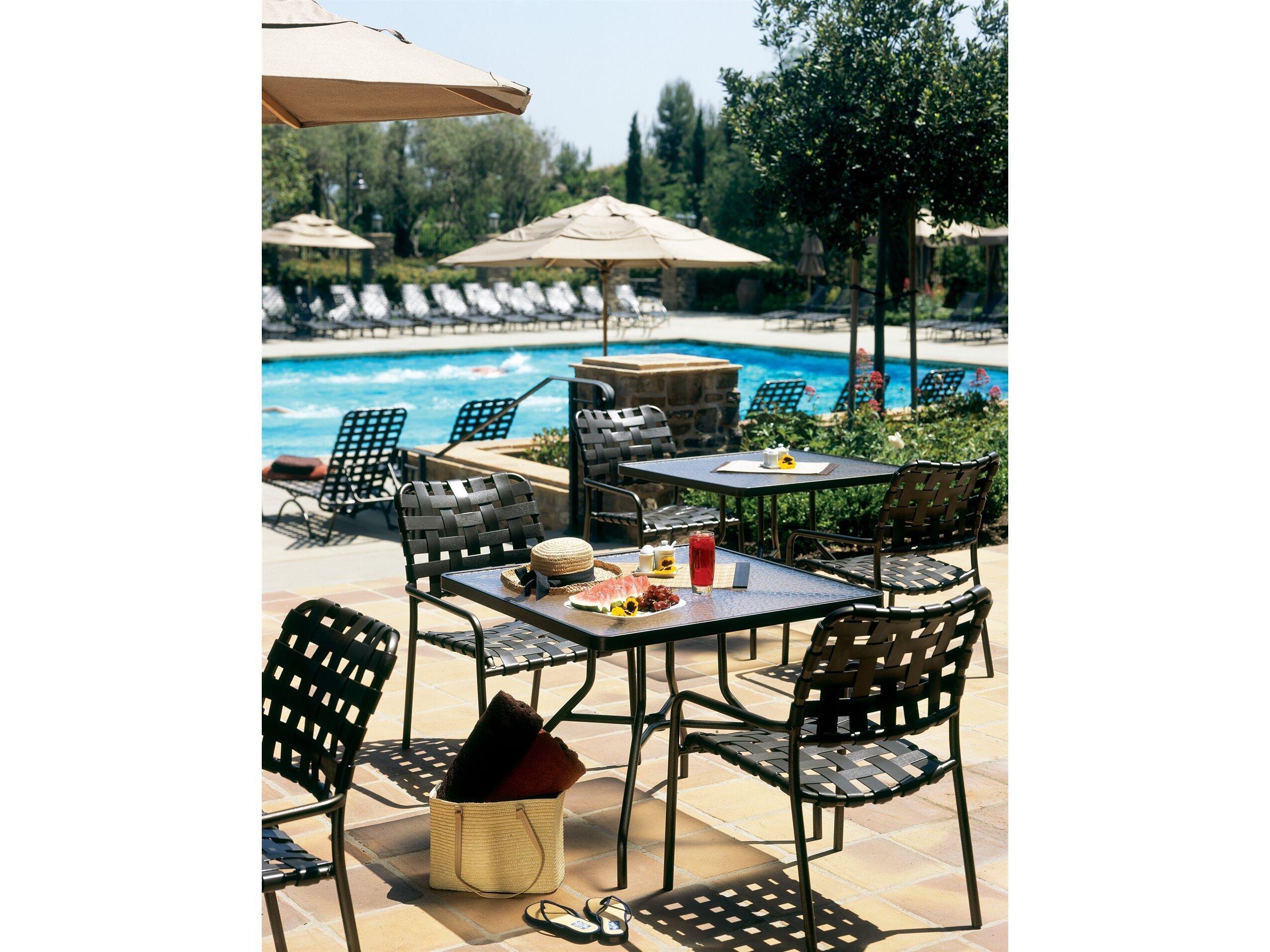 Tropitone Kahana Cross Strap Aluminum Dining Set