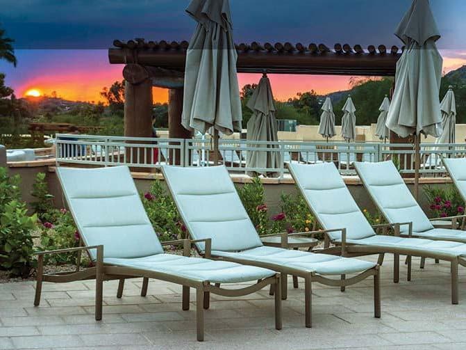 Tropitone Kor Padded Sling Aluminum Outdoor Lounge Set