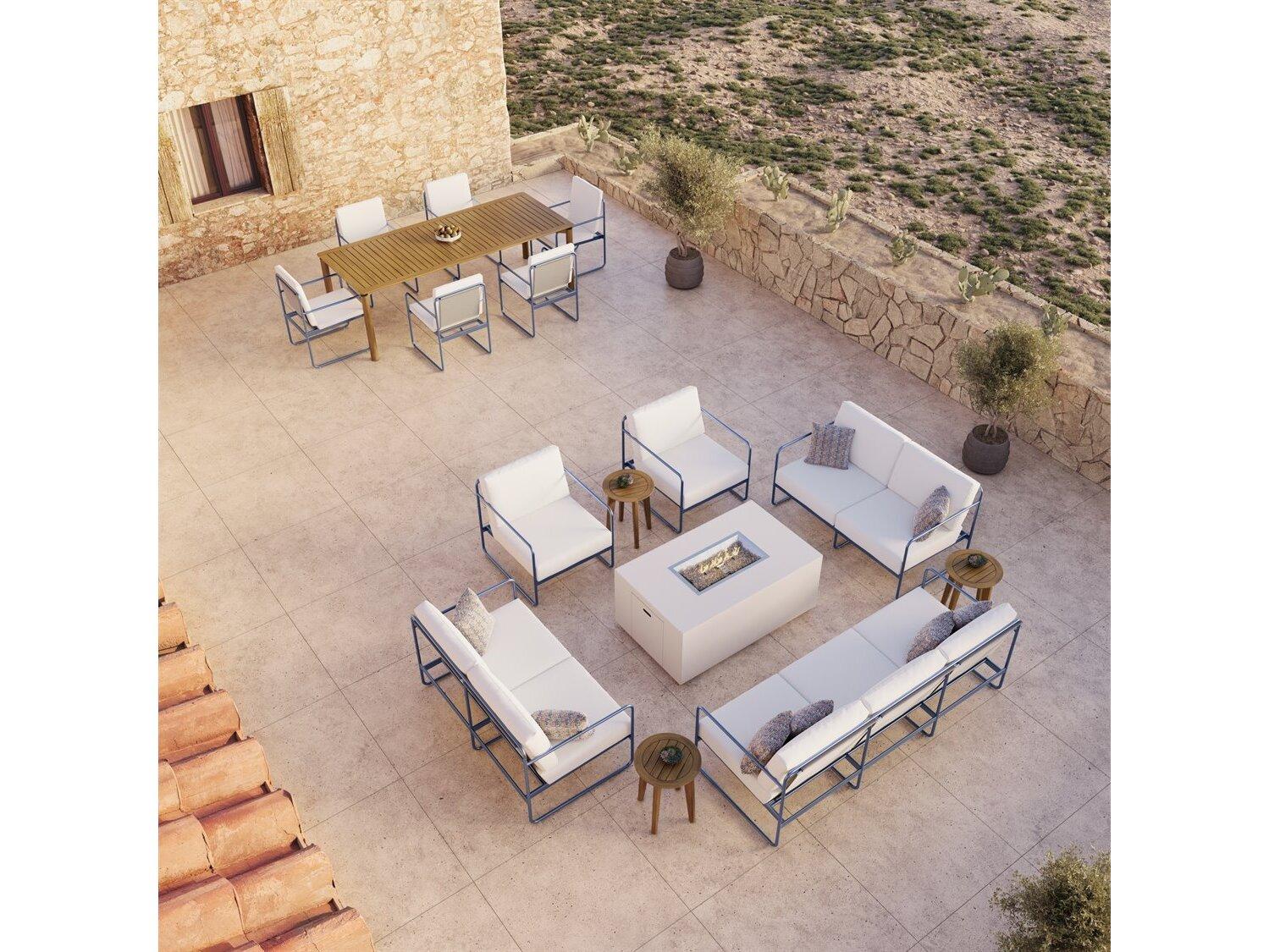 Tropitone Oasis Aluminum Cushion Fire Pit Lounge Set