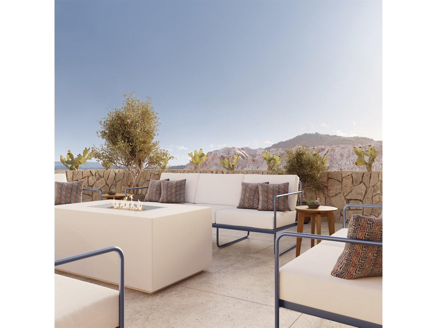 Tropitone Oasis Aluminum Cushion Fire Pit Lounge Set