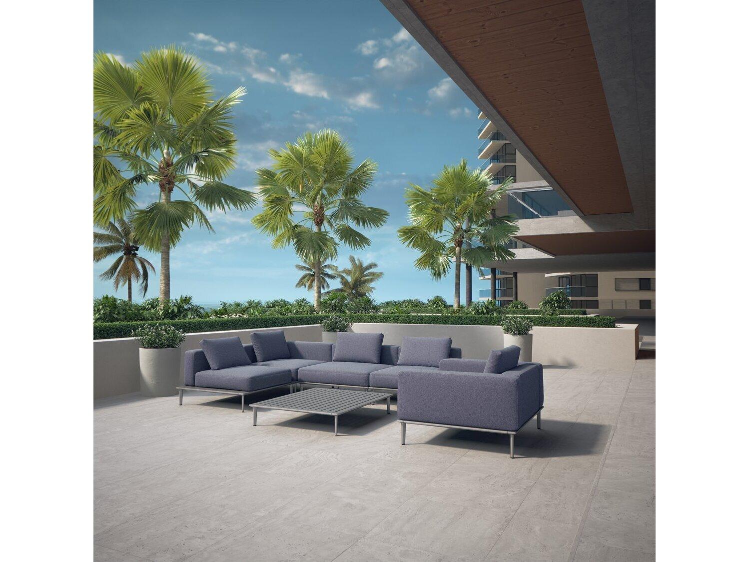 Tropitone Platform Cushion Aluminum Sectional Lounge Set