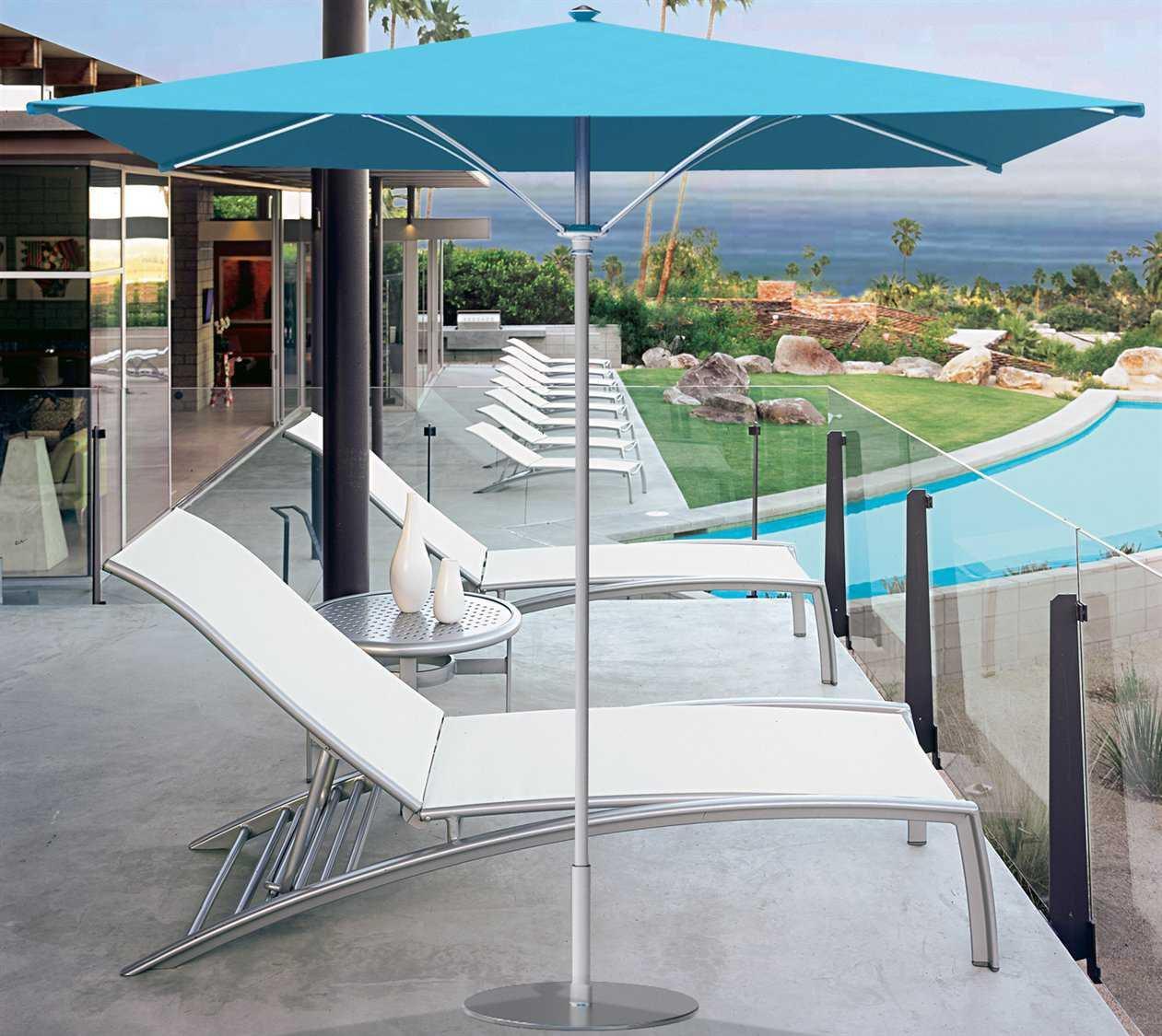 Tropitone Trace 8 Foot Aluminum Square Outdoor Patio Umbrella
