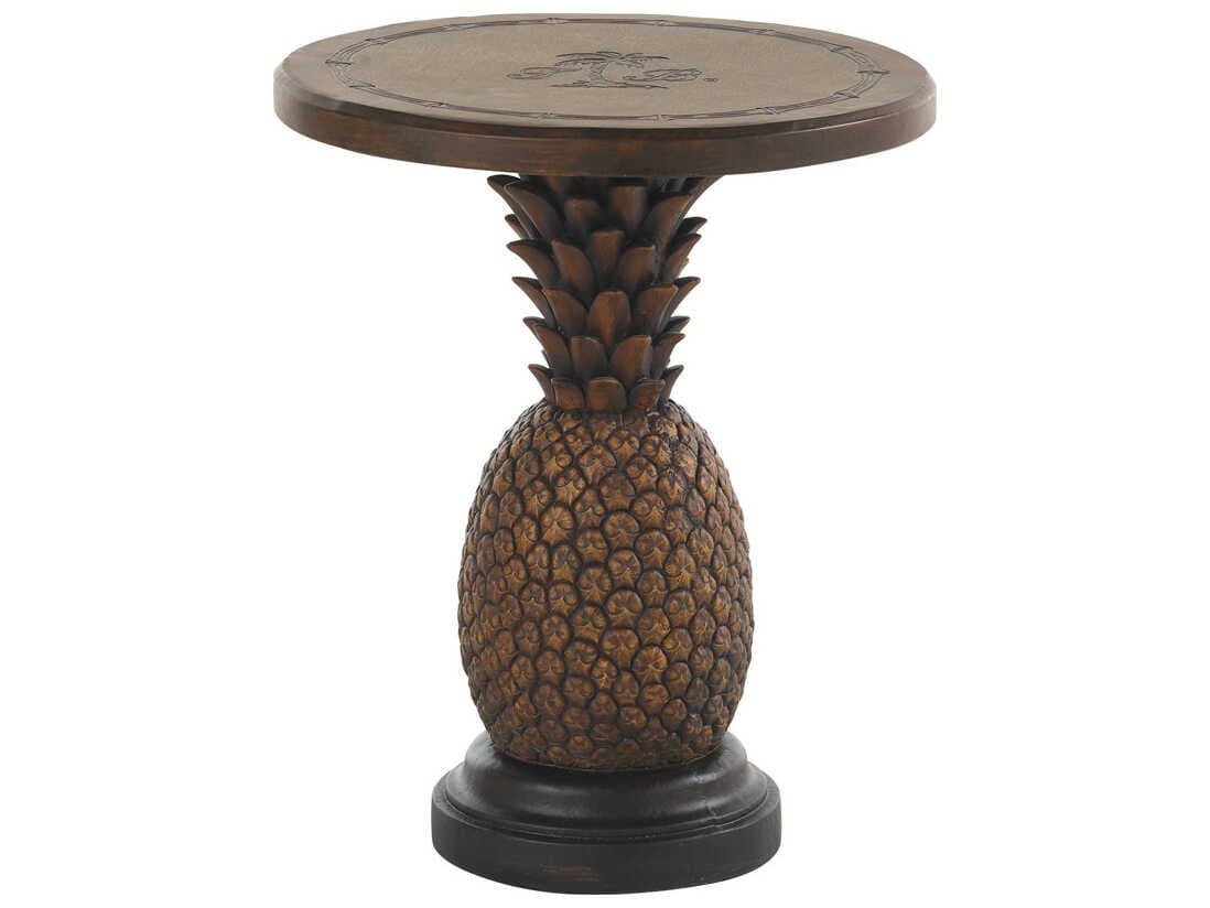Tommy Bahama Outdoor Alfresco Living Aluminum Pineapple Table Round End Table