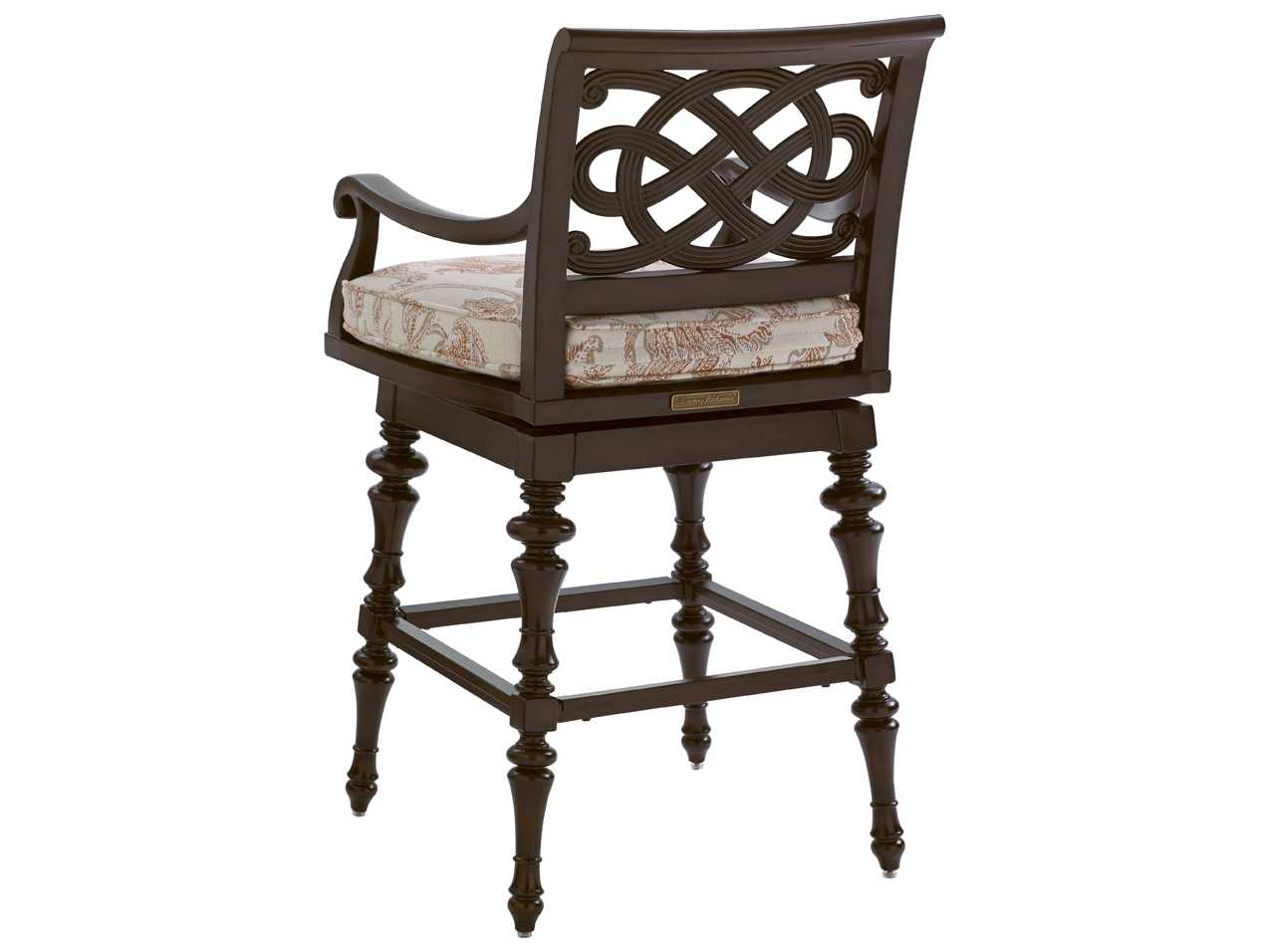 Tommy Bahama Outdoor Black Sands Cast Aluminum Cushion Swivel Bar Stool