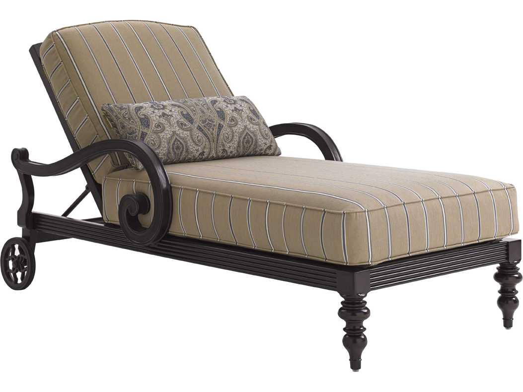Tommy Bahama Outdoor Black Sands Cast Aluminum Cushion Chaise Lounge