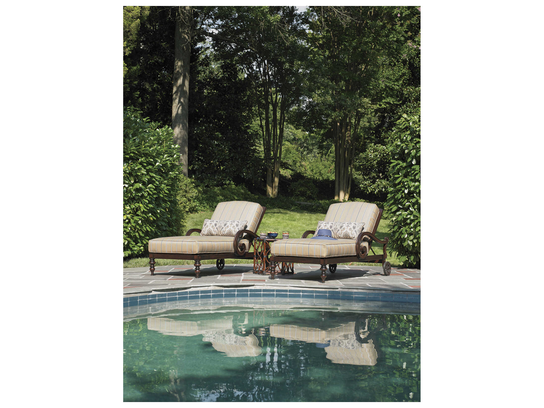 Tommy Bahama Outdoor Black Sands Wicker Bunching Cocktail Table