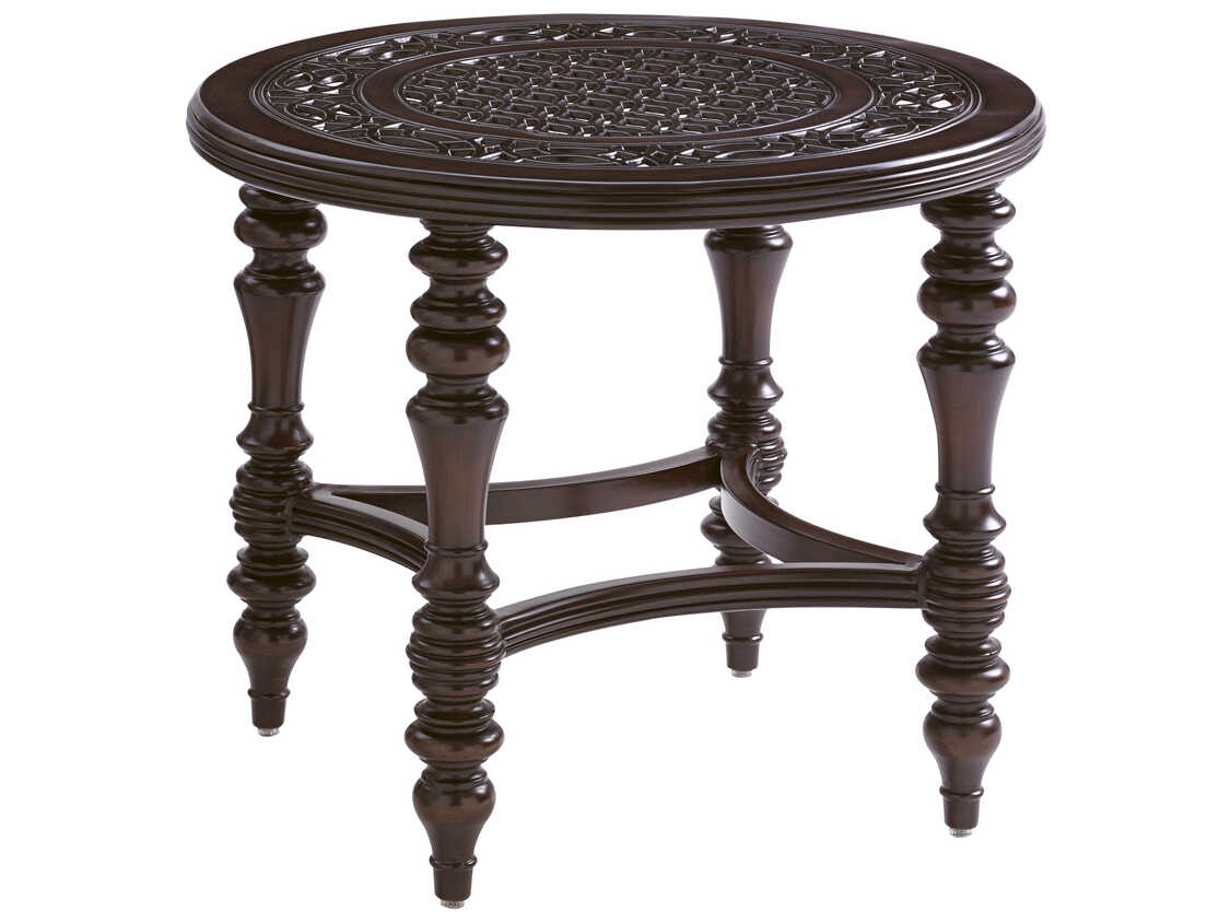 Tommy Bahama Outdoor Black Sands Cast Aluminum Round End Table