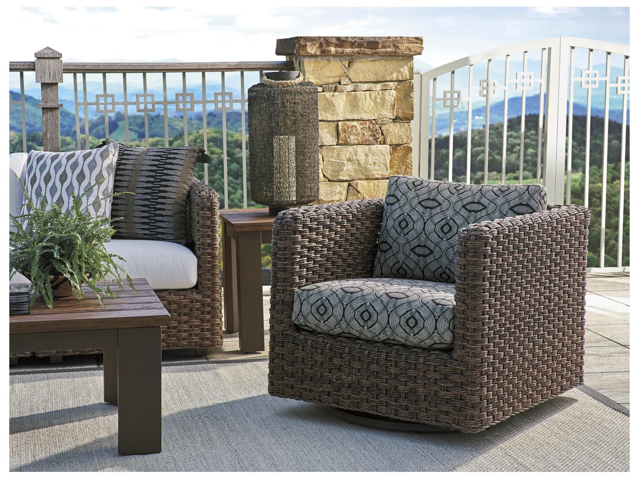 Tommy Bahama Outdoor Kilimanjaro Wicker Swivel Glider Lounge Chair