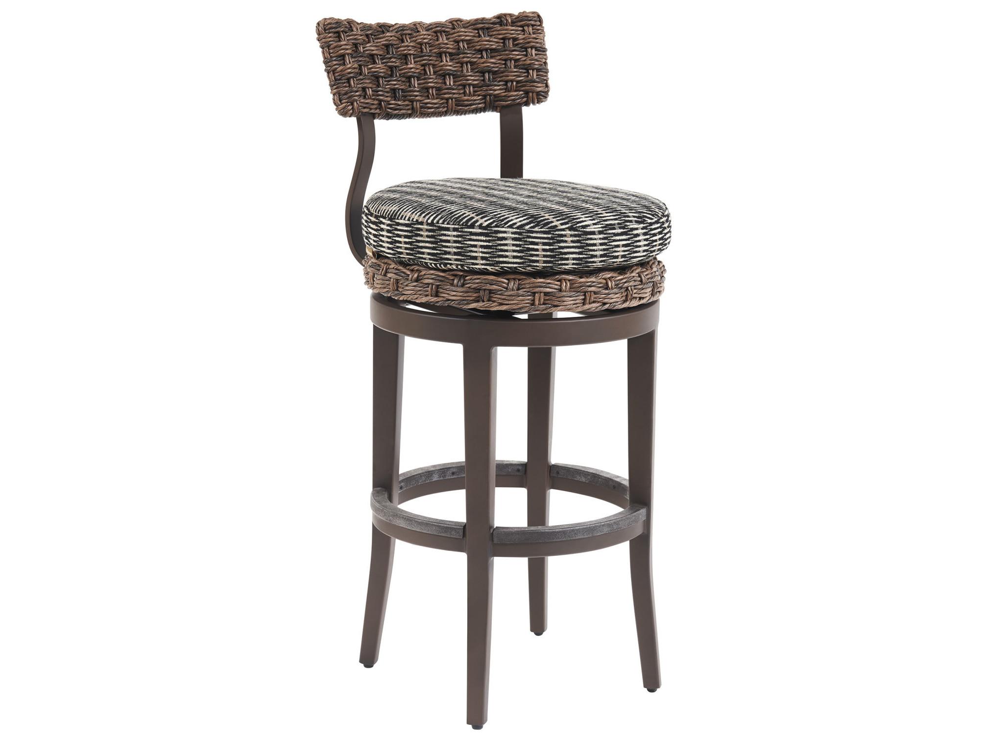 Tommy Bahama Outdoor Kilimanjaro Wicker Rich Tobacco Swivel Bar Stool