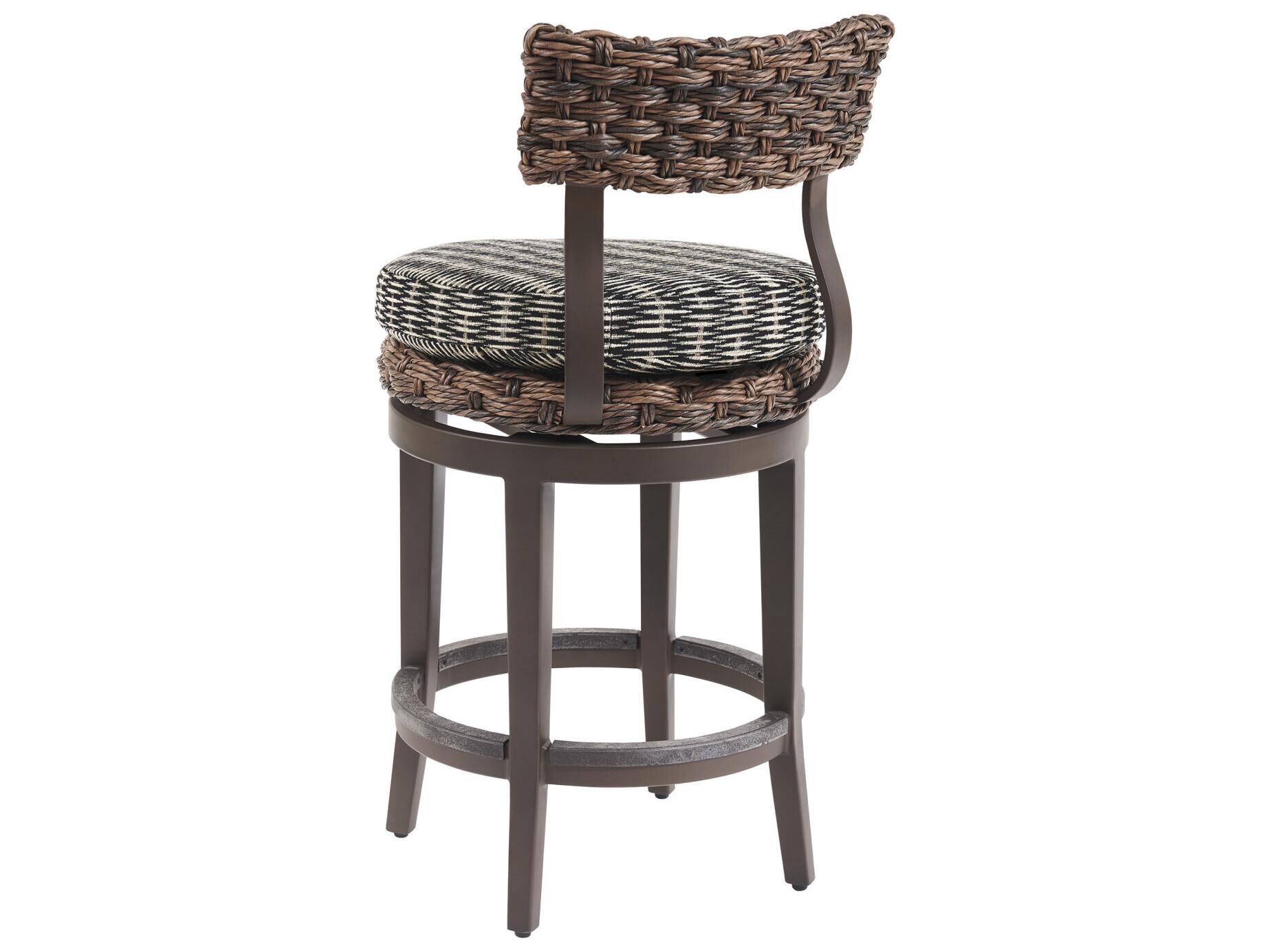 Tommy Bahama Outdoor Kilimanjaro Wicker Rich Tobacco Swivel Counter Stool