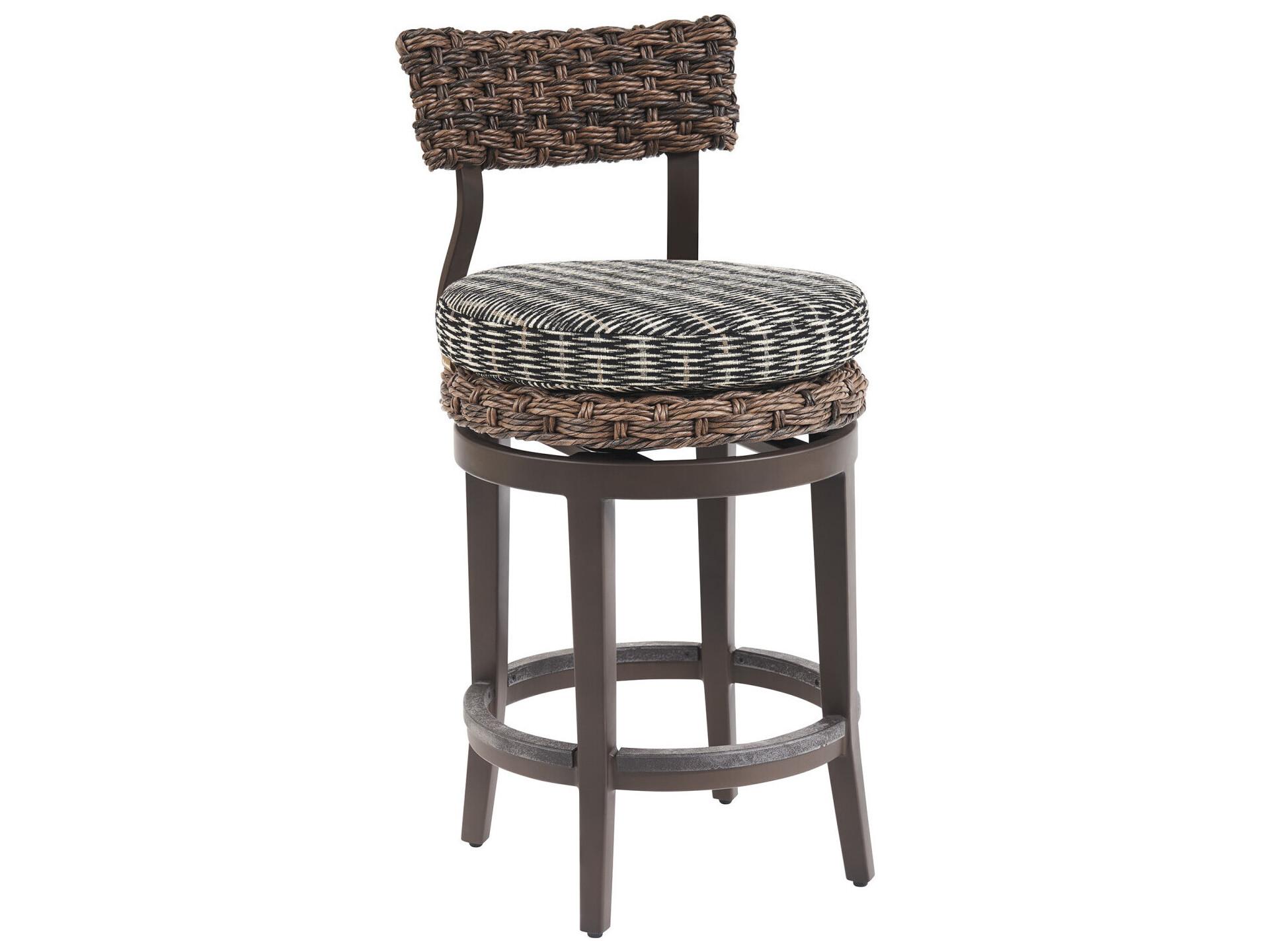 Tommy Bahama Outdoor Kilimanjaro Wicker Rich Tobacco Swivel Counter Stool