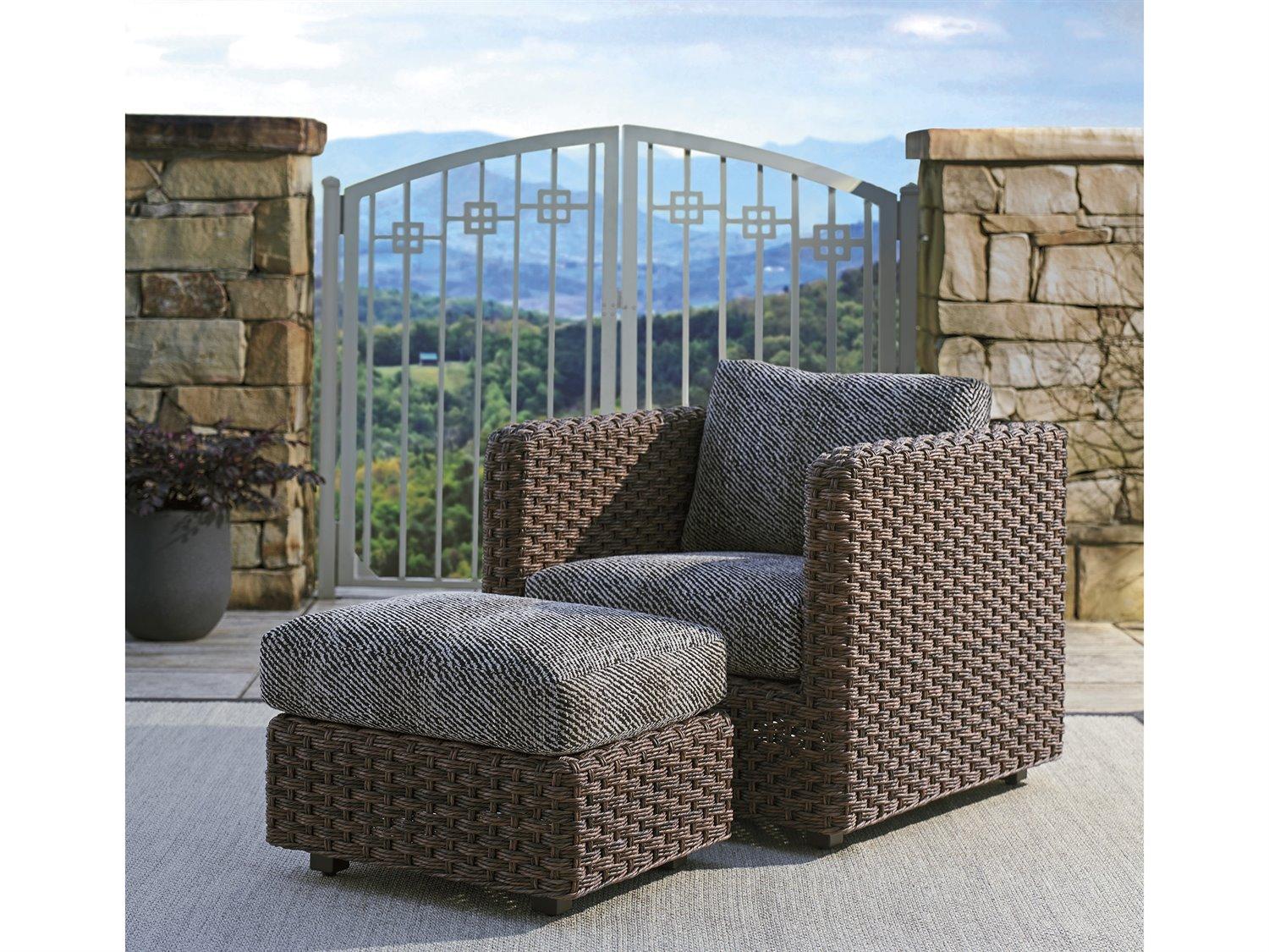 Tommy Bahama Outdoor Kilimanjaro Wicker Rich Tobacco Ottoman