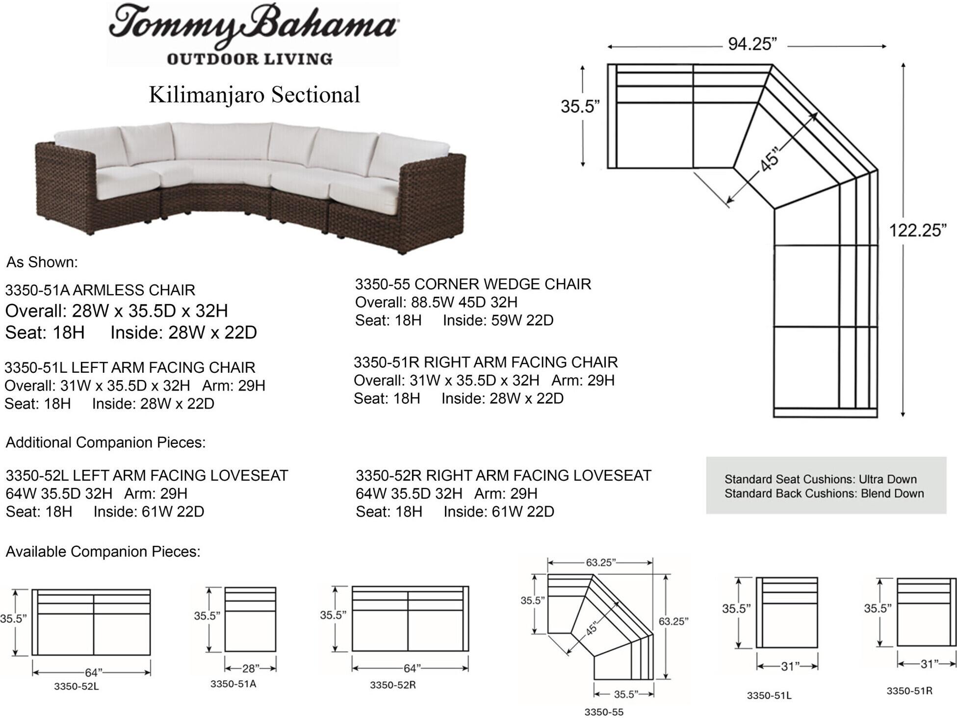 Tommy Bahama Outdoor Kilimanjaro Sectional