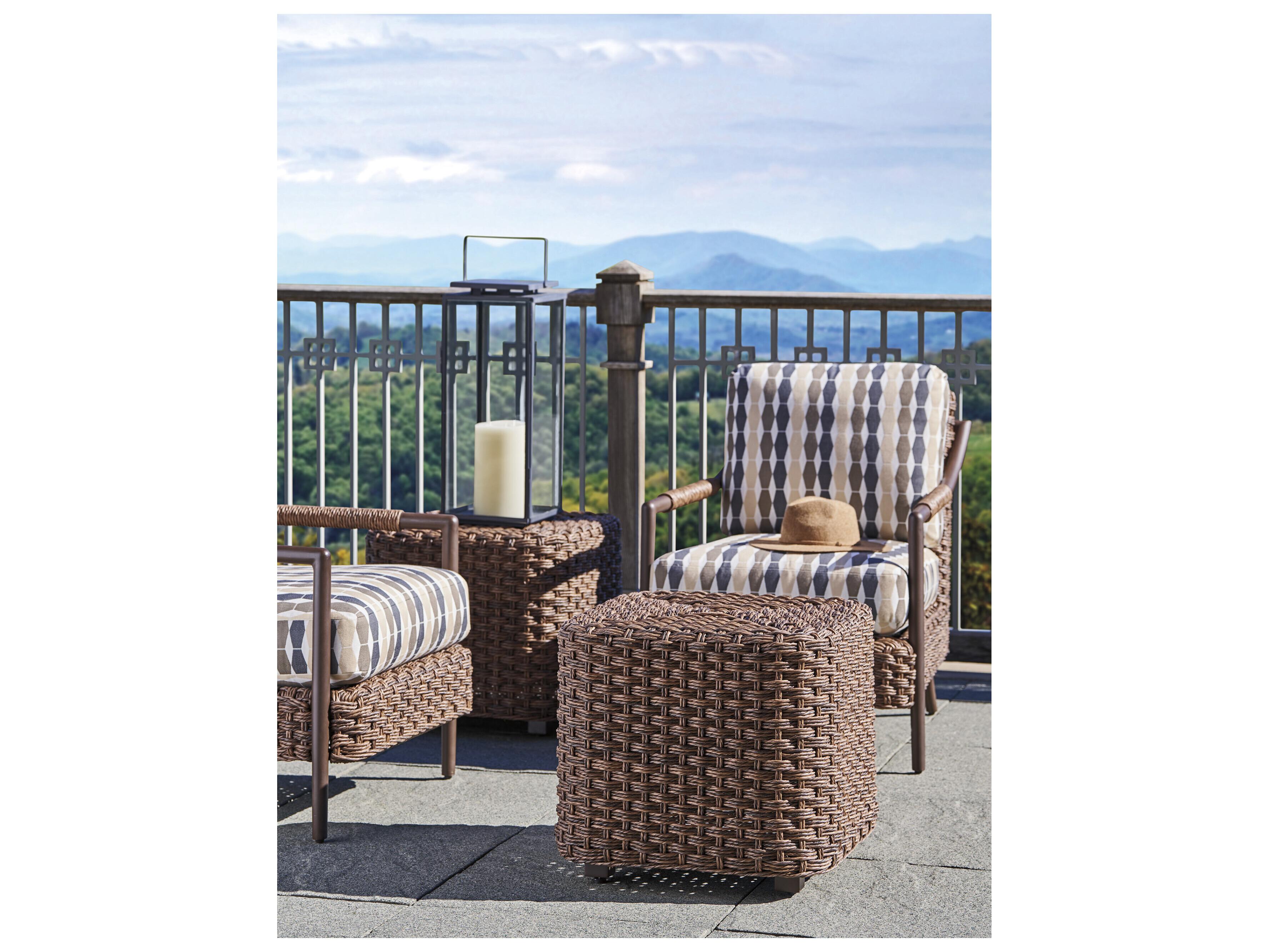 Tommy Bahama Outdoor Kilimanjaro Wicker Rich Tobacco Small Ottoman