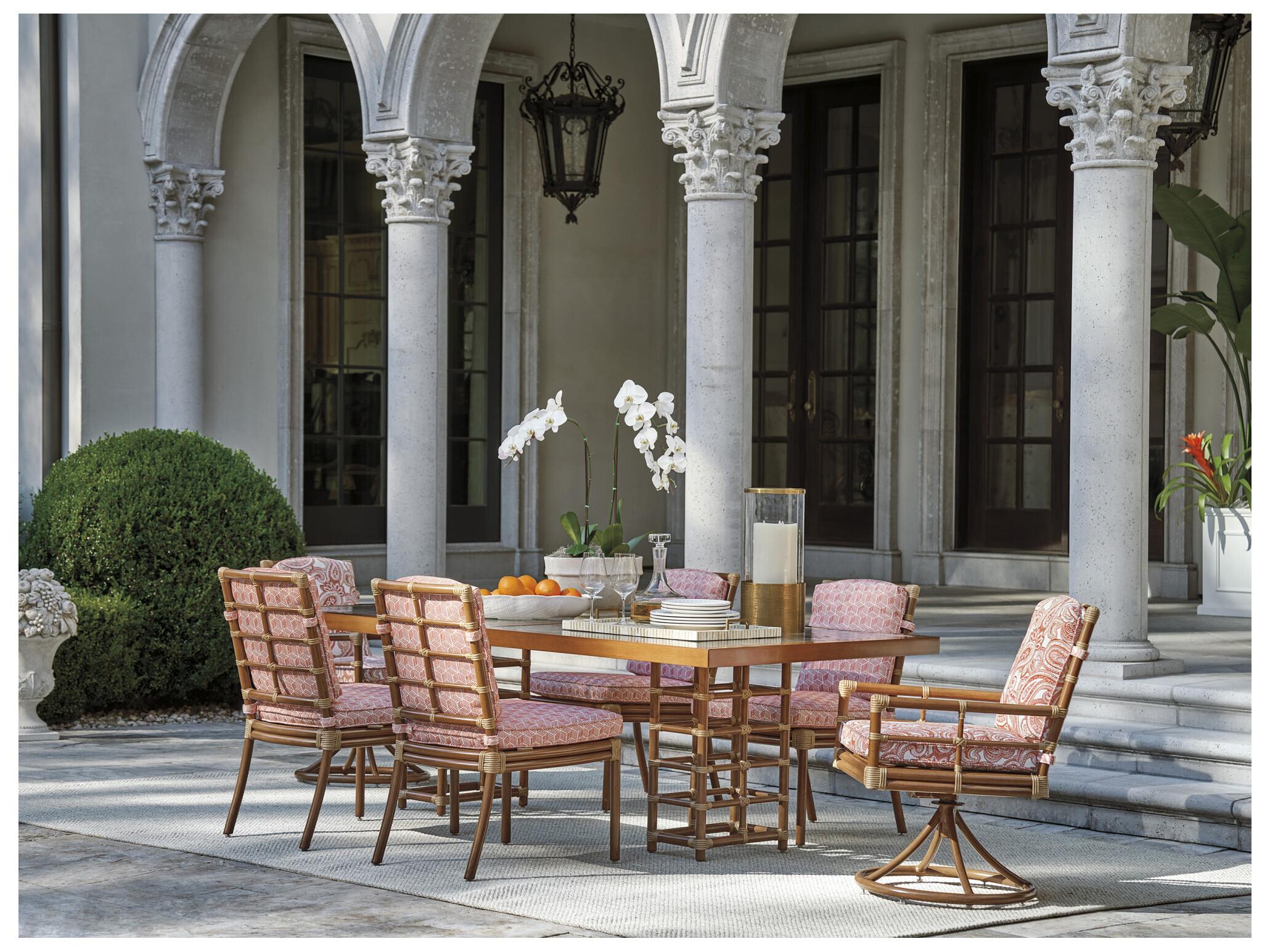 Tommy Bahama Outdoor Sandpiper Bay Aluminum Wicker Swivel Rocker Dining Arm Chair