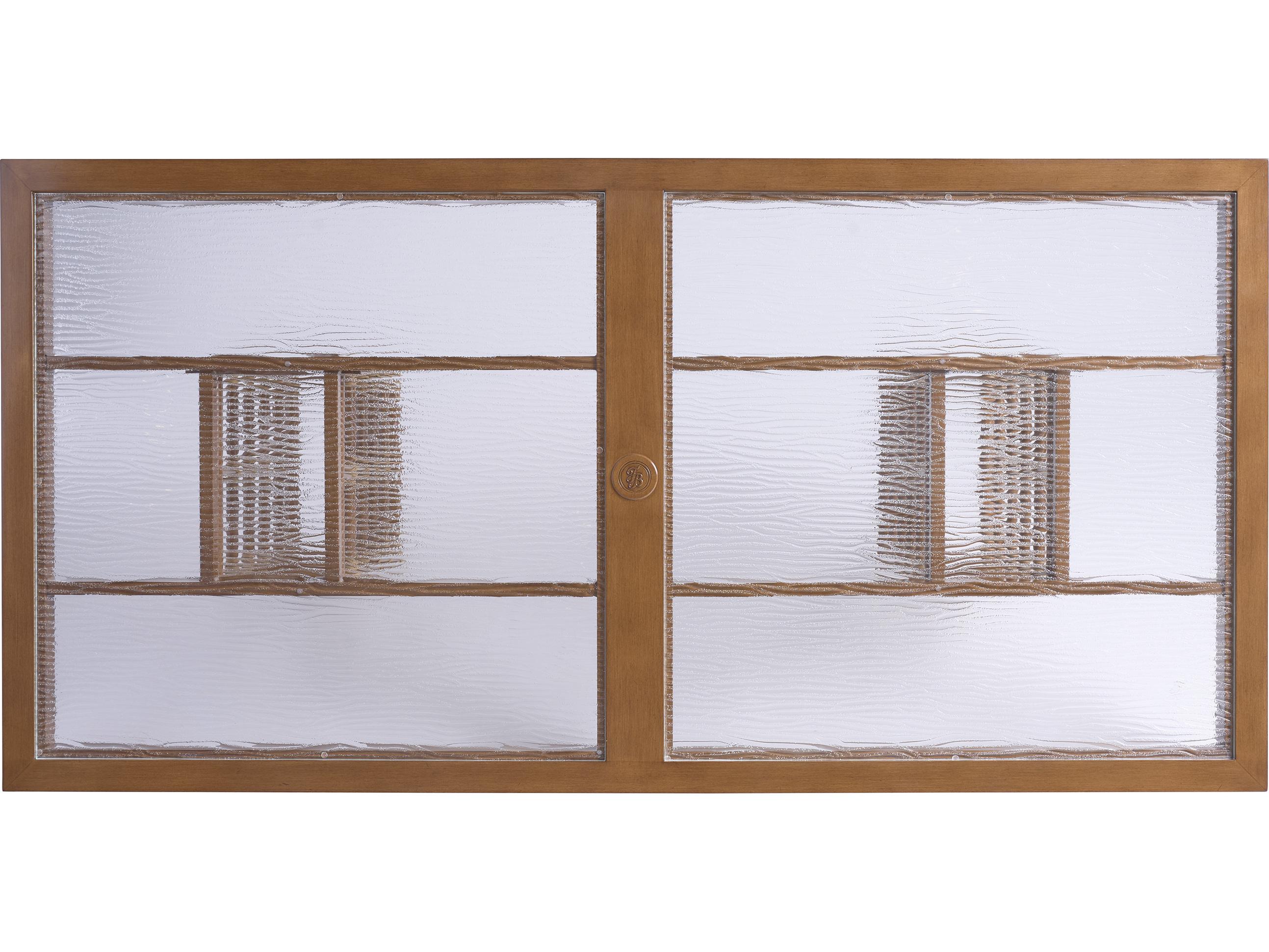 Tommy Bahama Outdoor Sandpiper Bay Ultra Clear Glass Rectangular Dining Table with Umbrella Hole