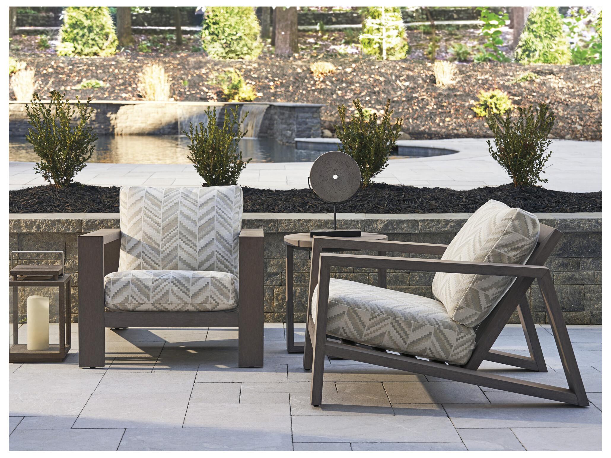 Tommy Bahama Outdoor Mozambique Synthetic Teak Taupe Gray Lounge Chair