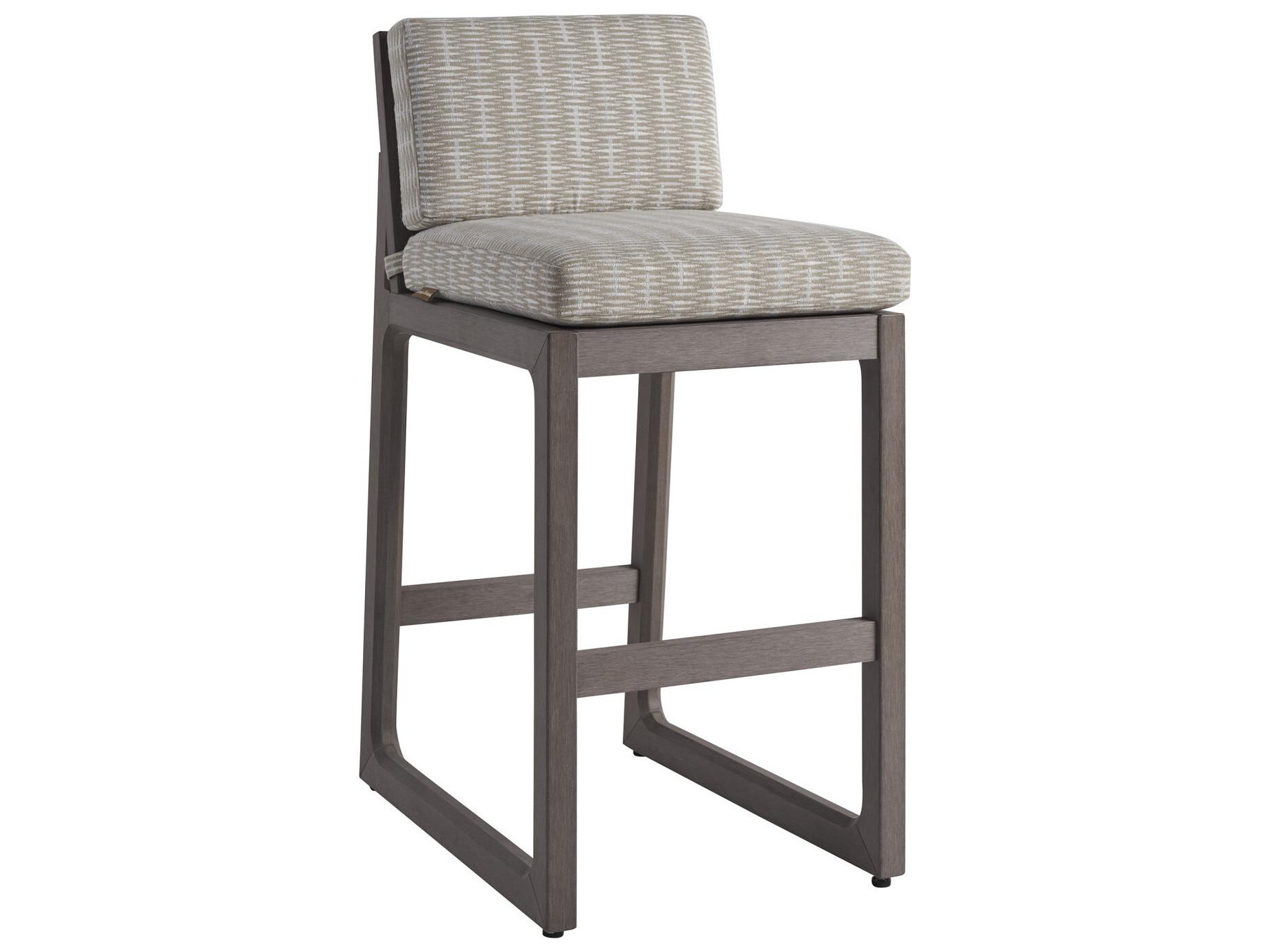 Tommy Bahama Outdoor Mozambique Synthetic Teak Taupe Gray Bar Stool