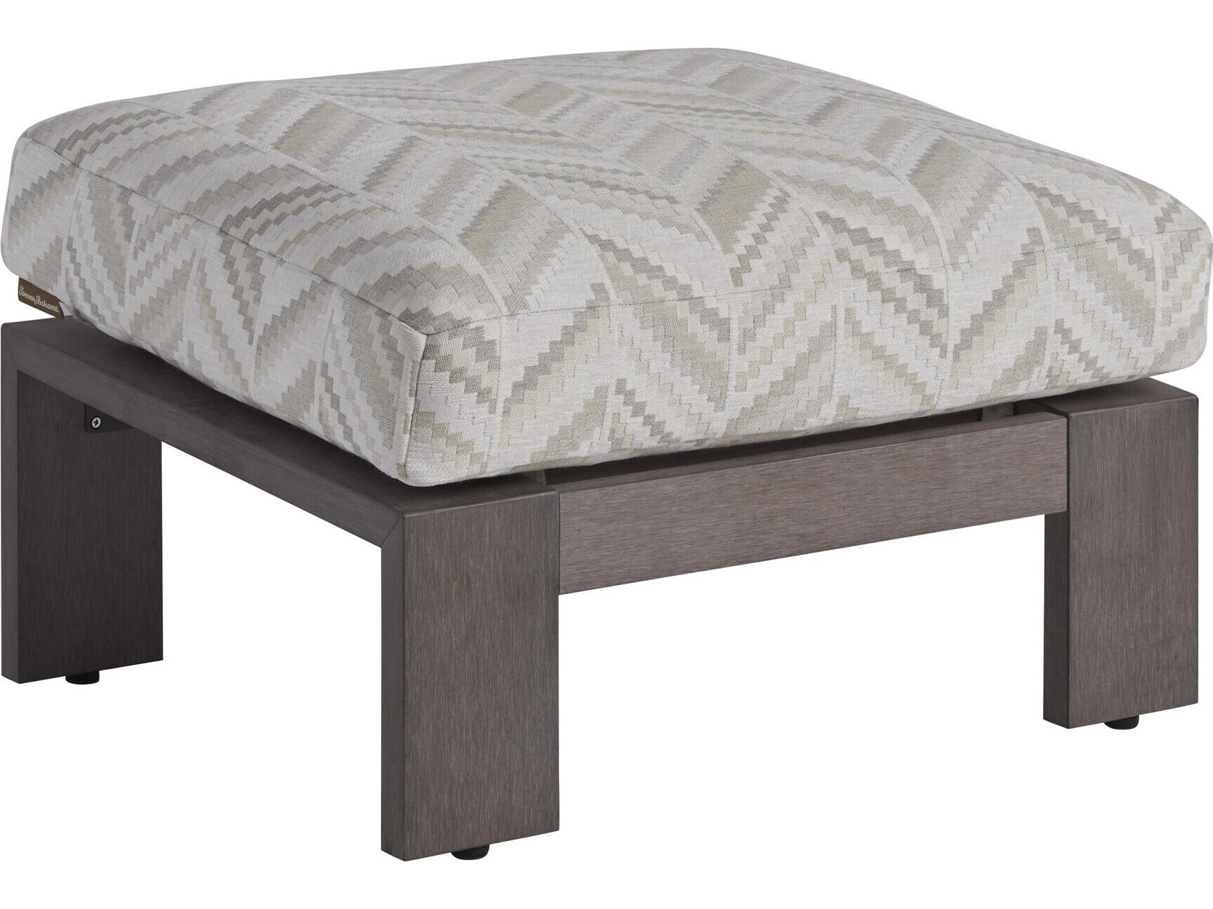 Tommy Bahama Outdoor Mozambique Synthetic Teak Taupe Gray Ottoman