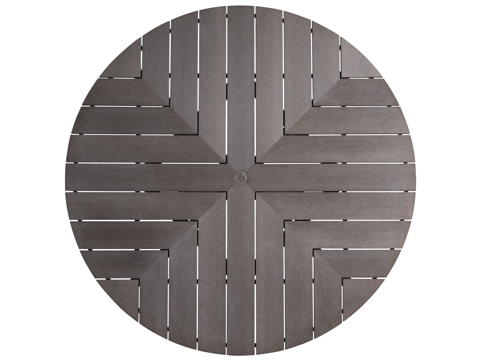 Tommy Bahama Outdoor Mozambique Synthetic Teak Taupe Gray Round Dining Table Top