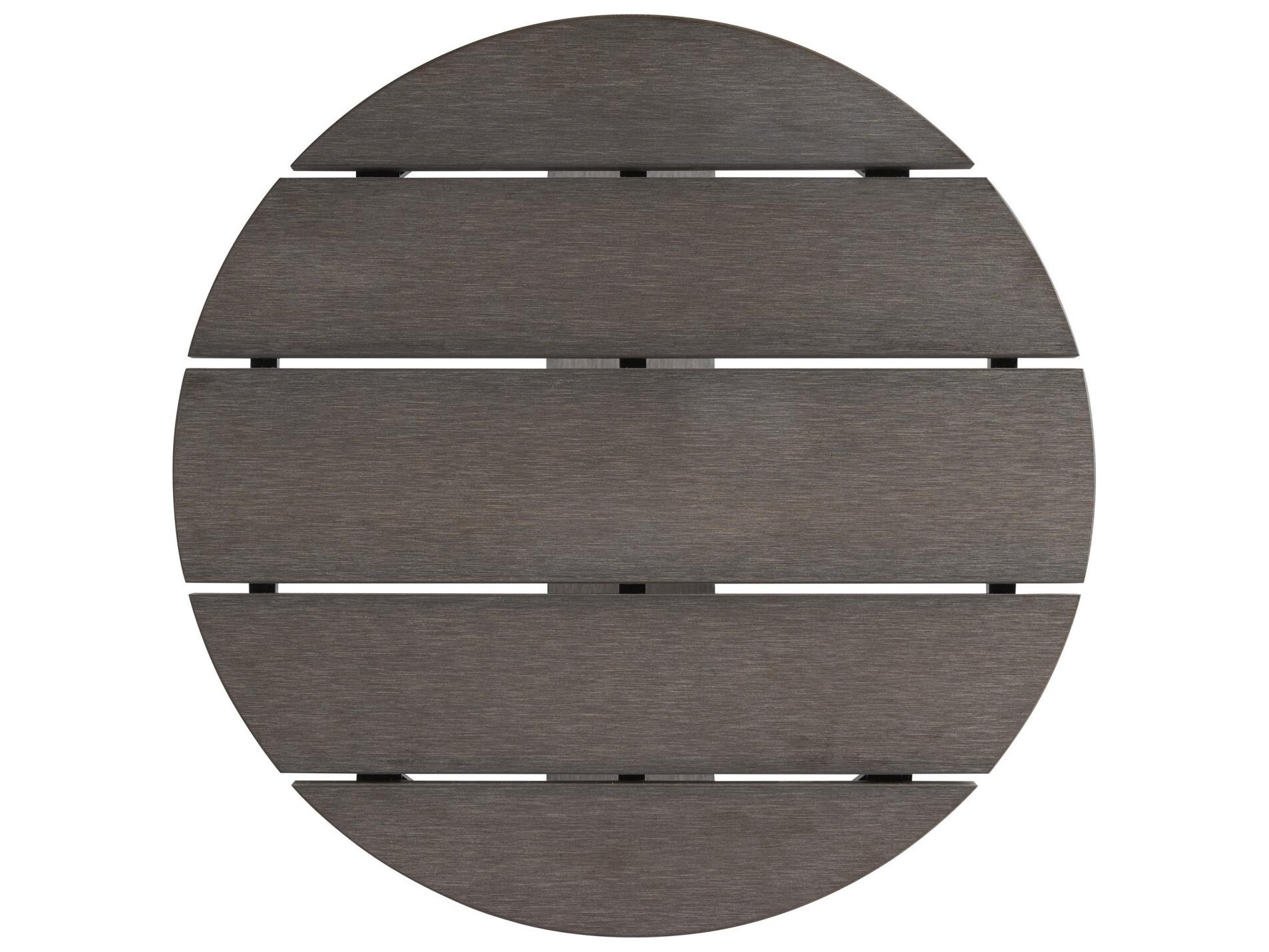 Tommy Bahama Outdoor Mozambique Synthetic Teak Taupe Gray Round End Table