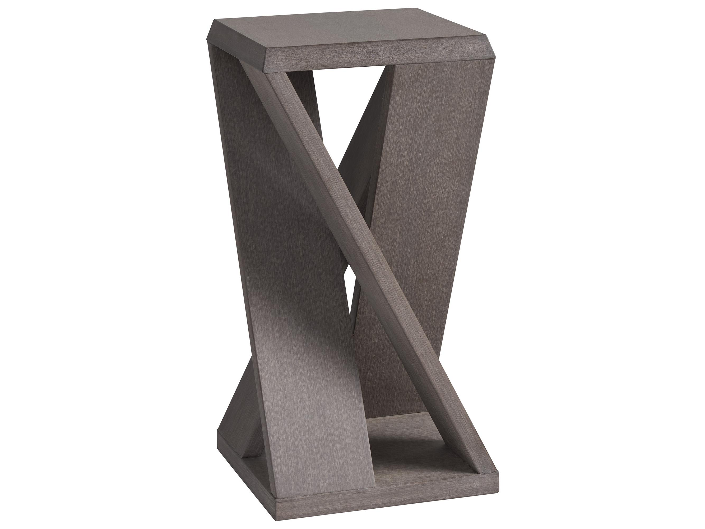 Tommy Bahama Outdoor Mozambique Synthetic Teak Taupe Gray Round Accent Table