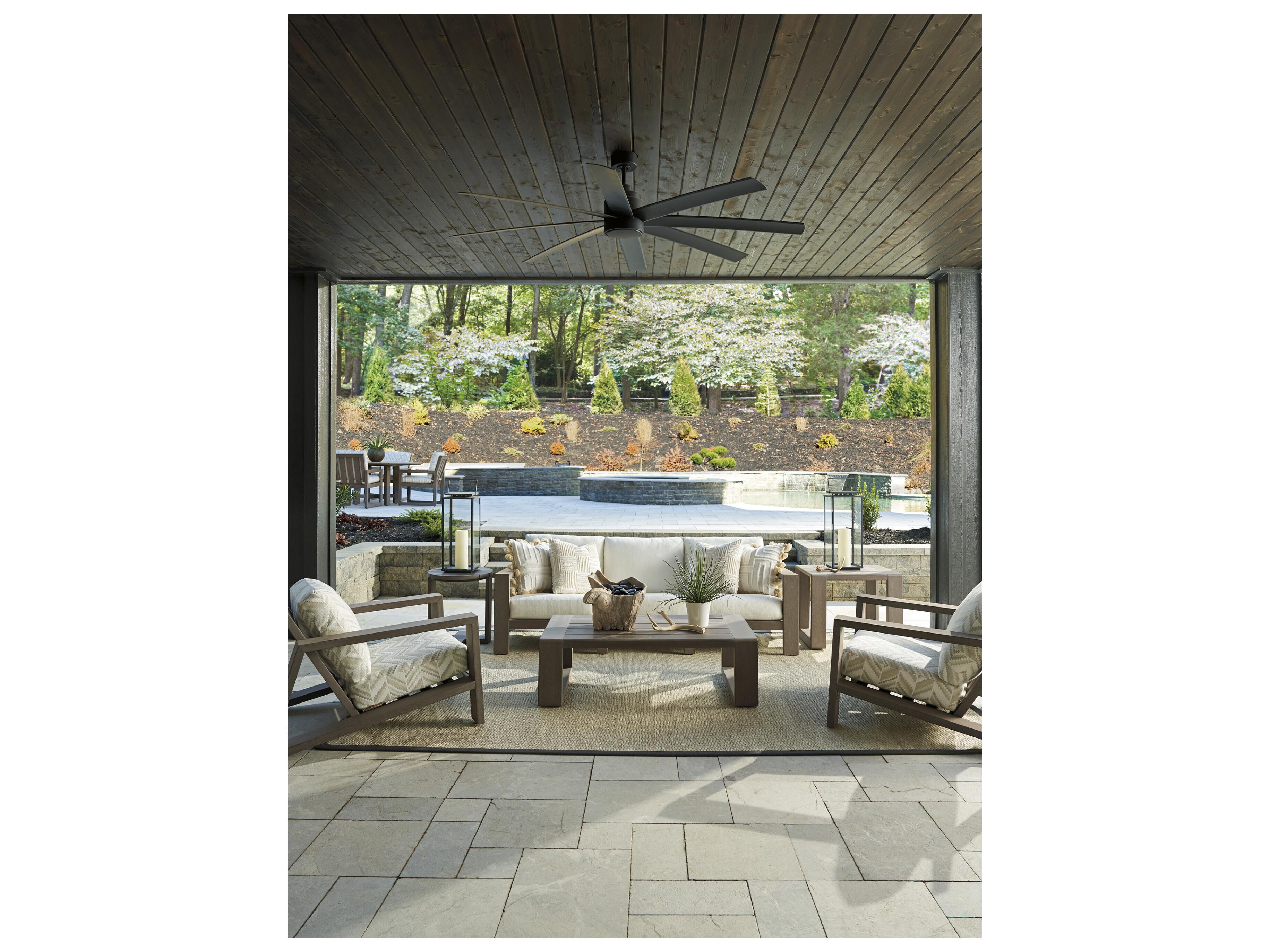 Tommy Bahama Outdoor Mozambique Synthetic Teak Taupe Gray Rectangular End Table