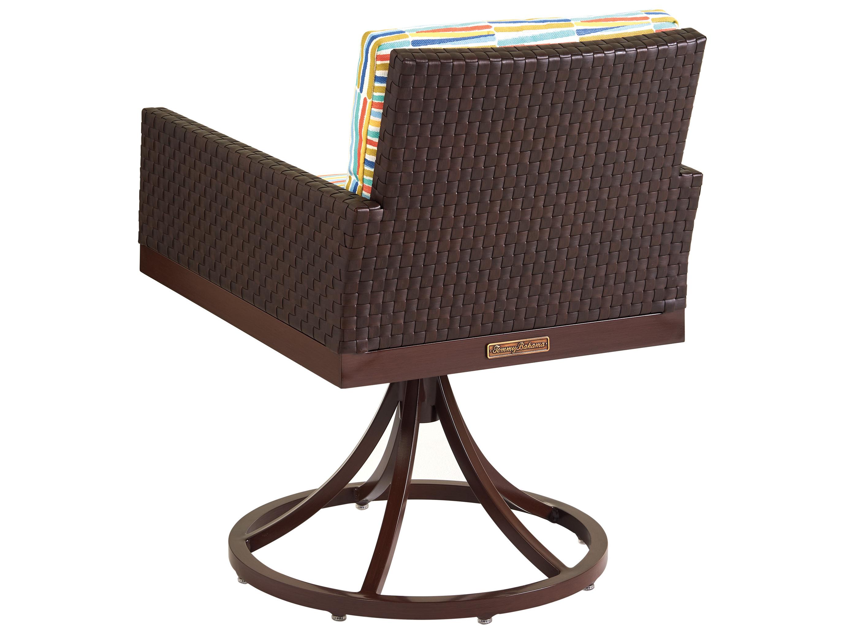 Tommy Bahama Outdoor Abaco Aluminum Wicker Swivel Rocker Dining Arm Chair
