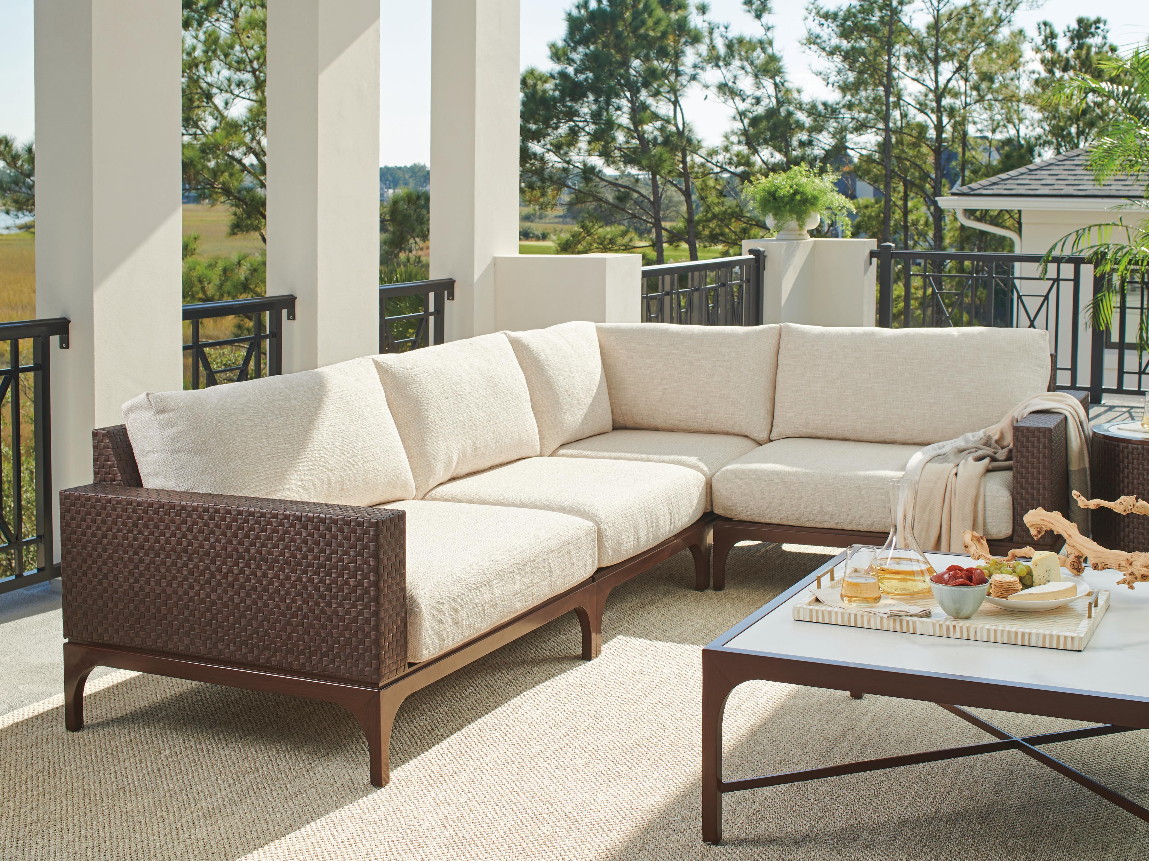 Tommy Bahama Outdoor Abaco Aluminum Wicker Left Arm Facing Lounge Chair