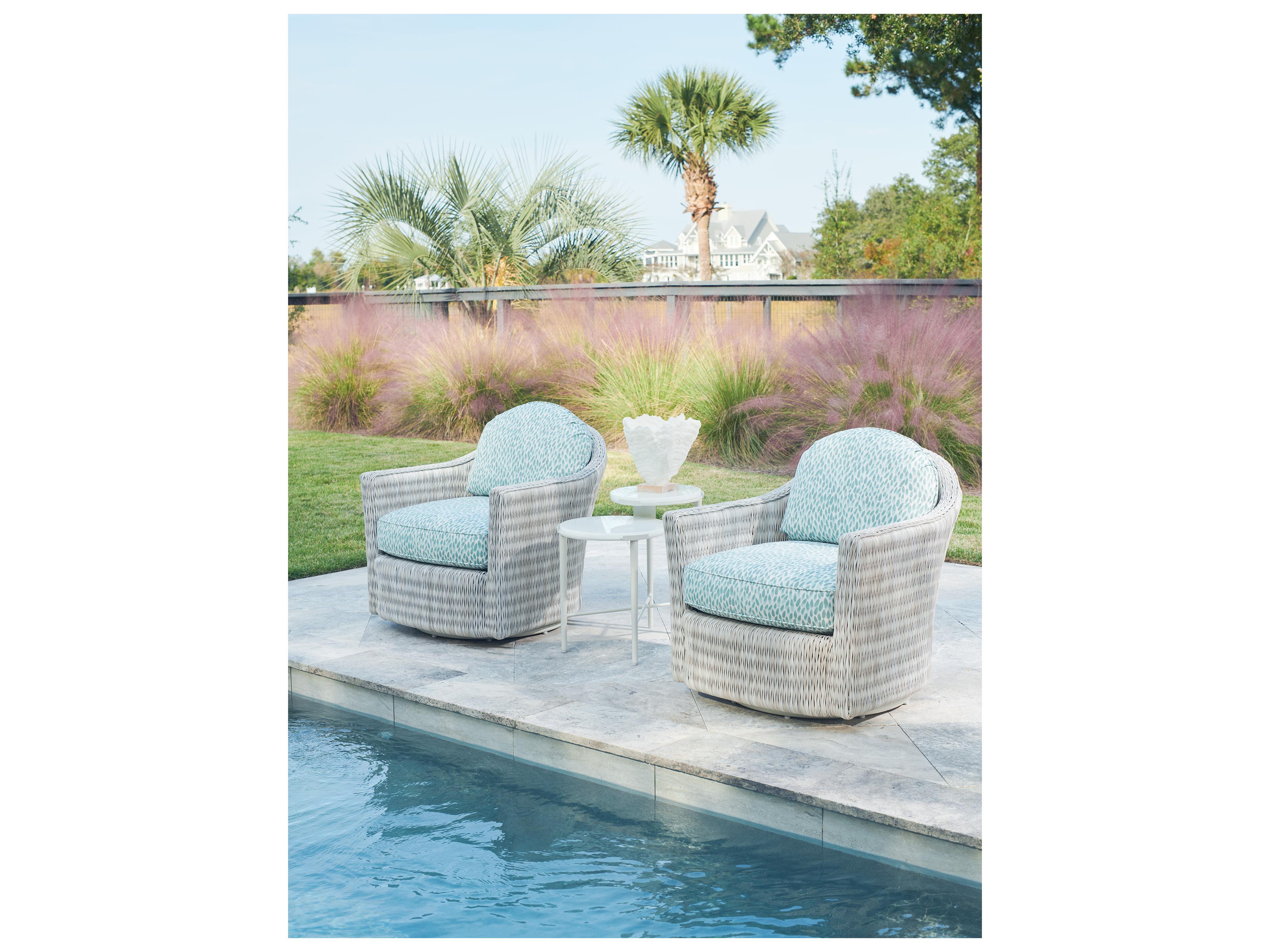Tommy Bahama Outdoor Seabrook Aluminum Wicker Swivel Lounge Chair