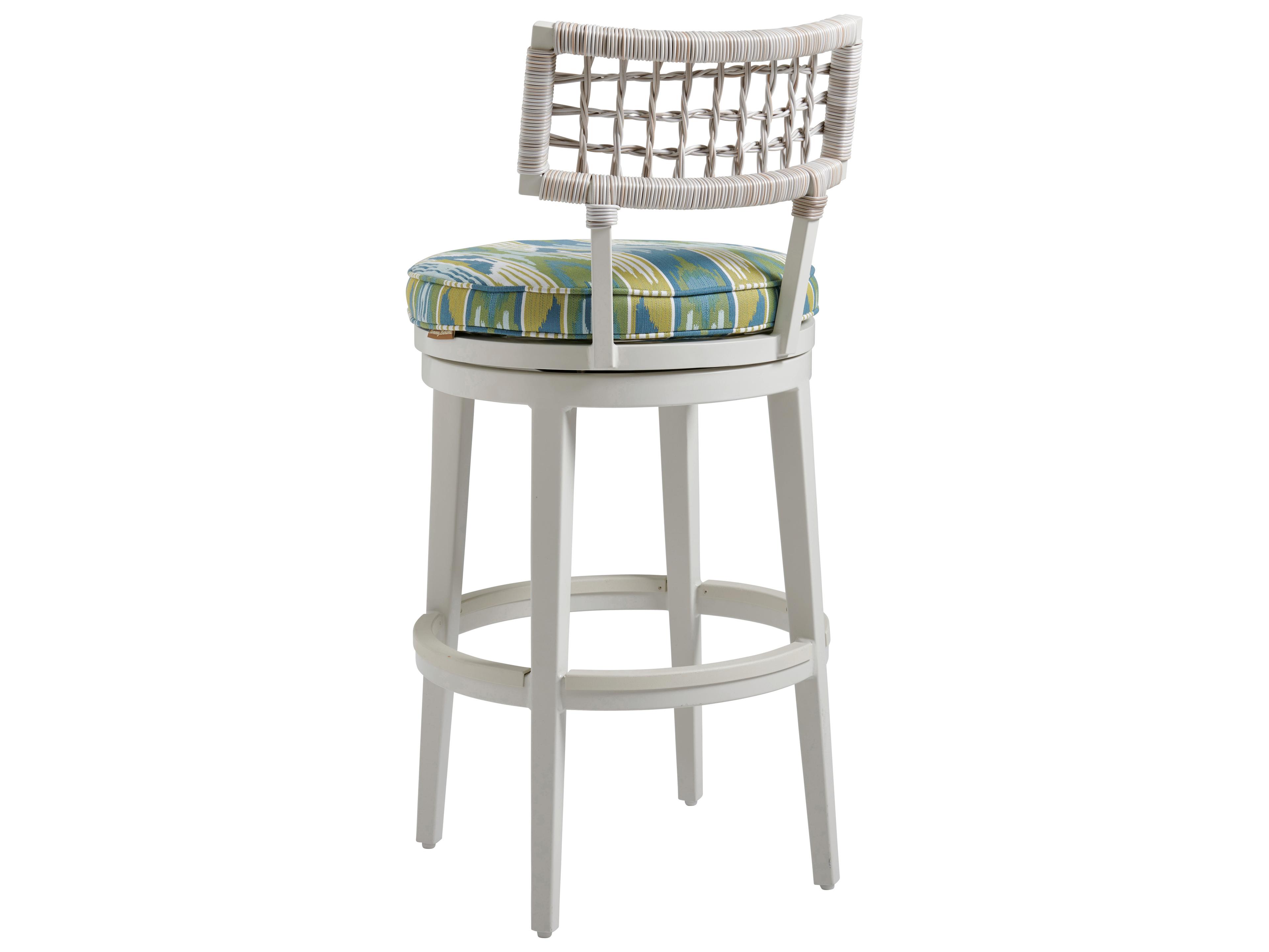 Tommy Bahama Outdoor Seabrook Aluminum Wicker Swivel Bar Side Stool