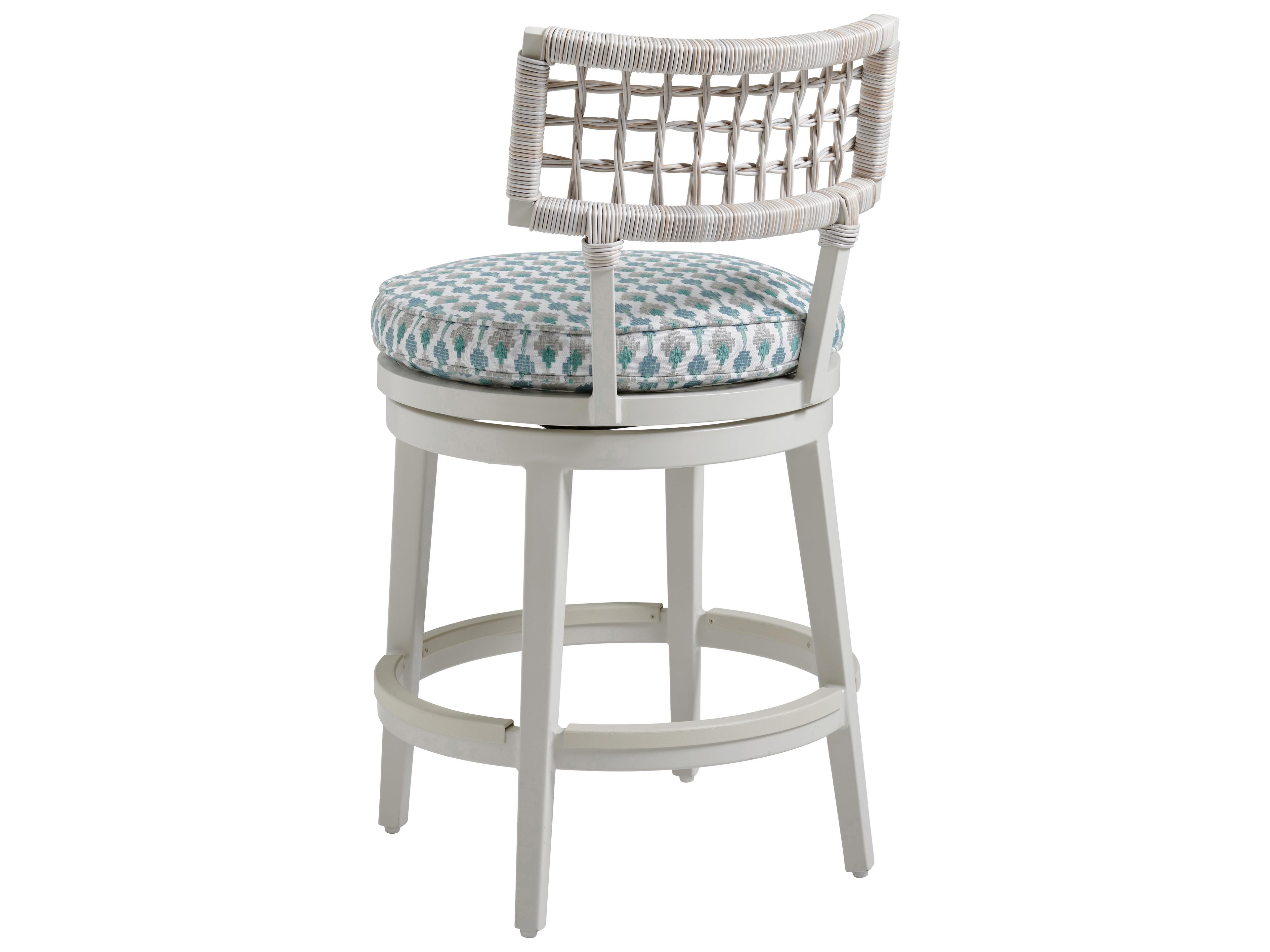 Tommy Bahama Outdoor Seabrook Aluminum Wicker Swivel Counter Side Stool