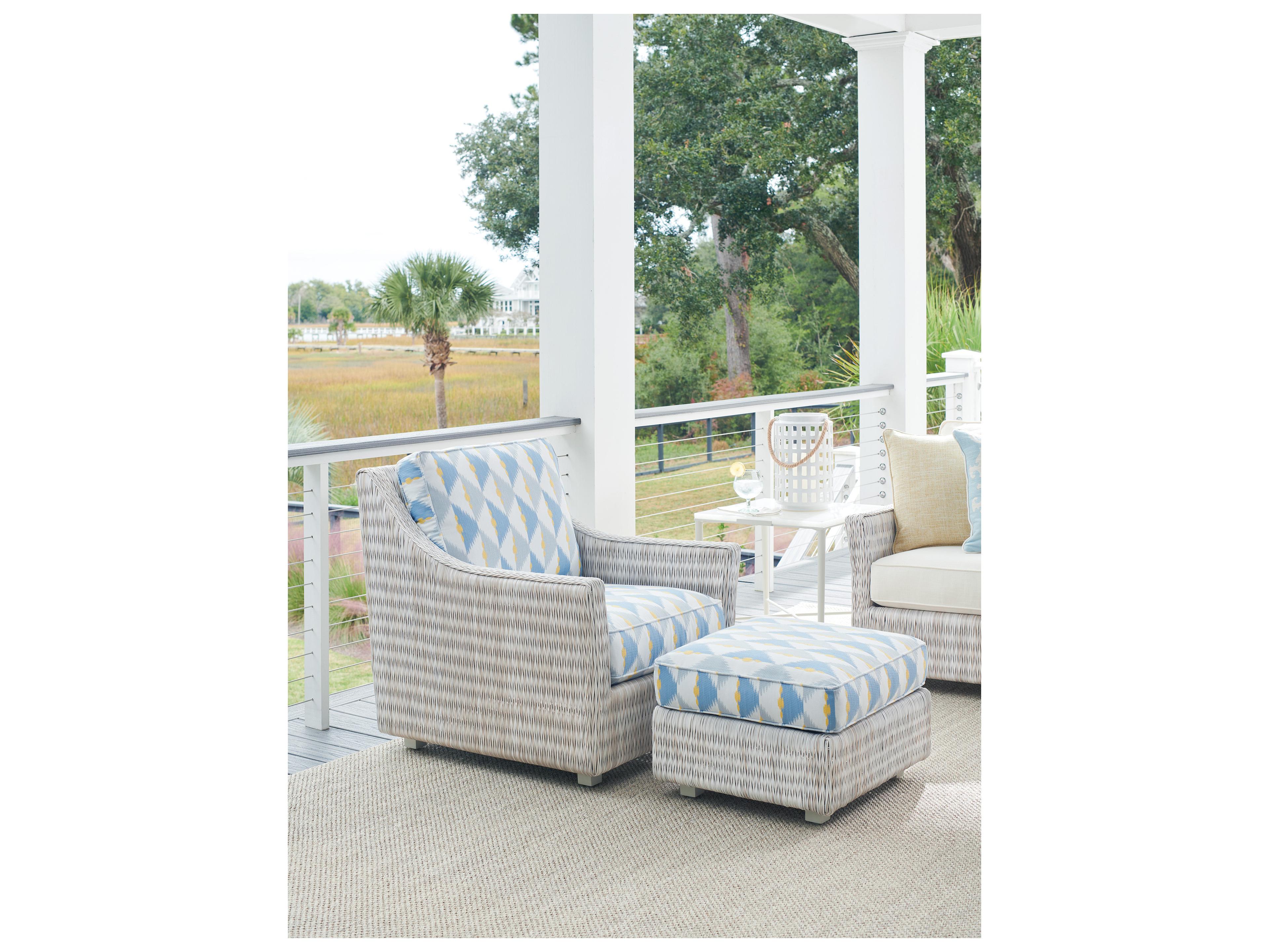 Tommy Bahama Outdoor Seabrook Aluminum Wicker Ottoman