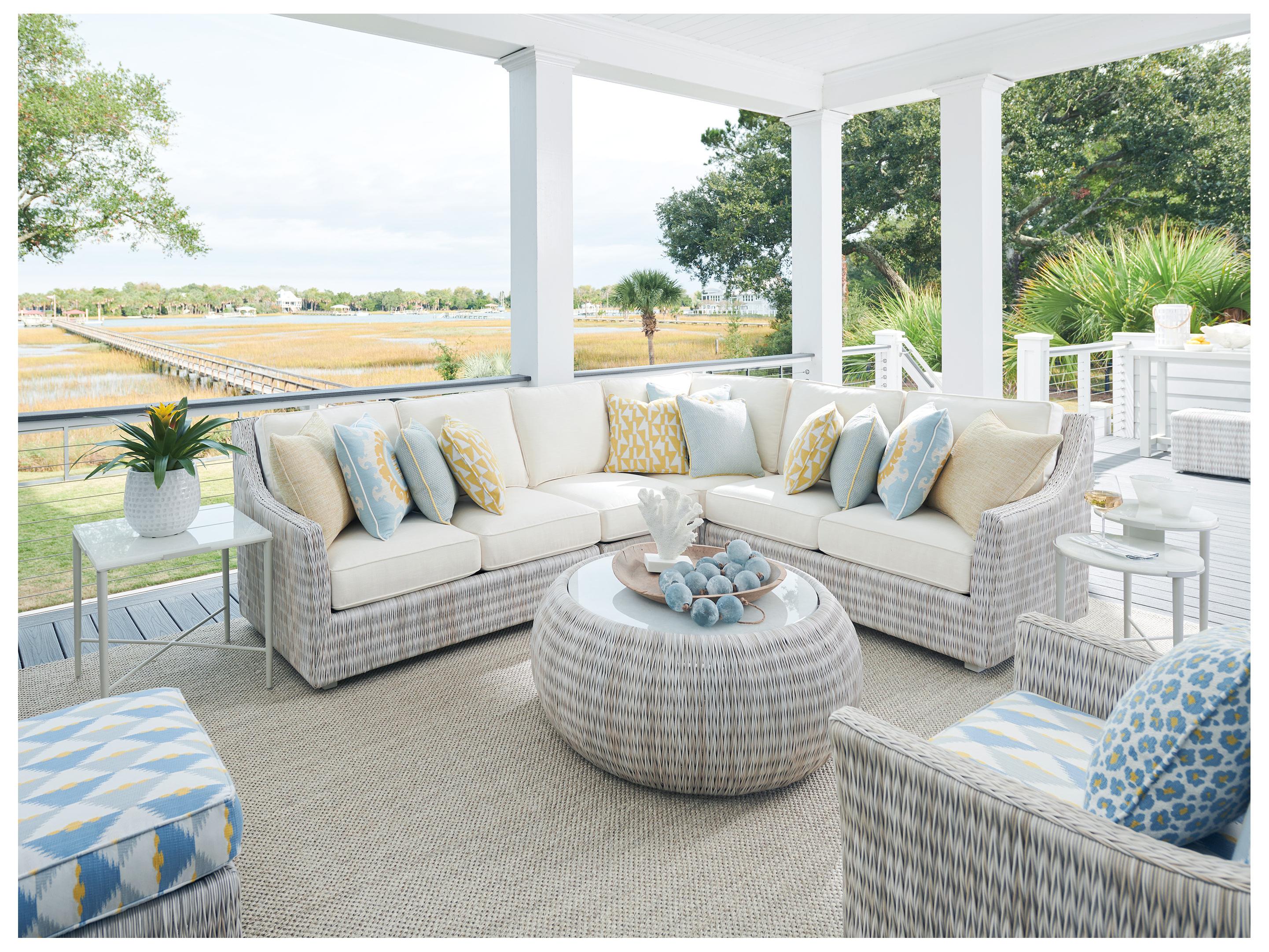 Tommy Bahama Outdoor Seabrook Aluminum Wicker Ottoman