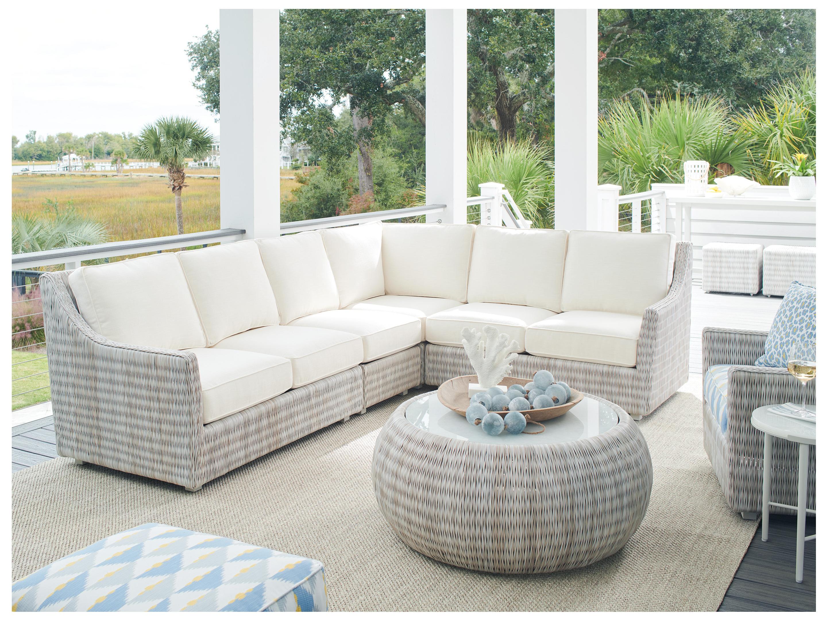 Tommy Bahama Outdoor Seabrook Aluminum Wicker Sectional Lounge Set
