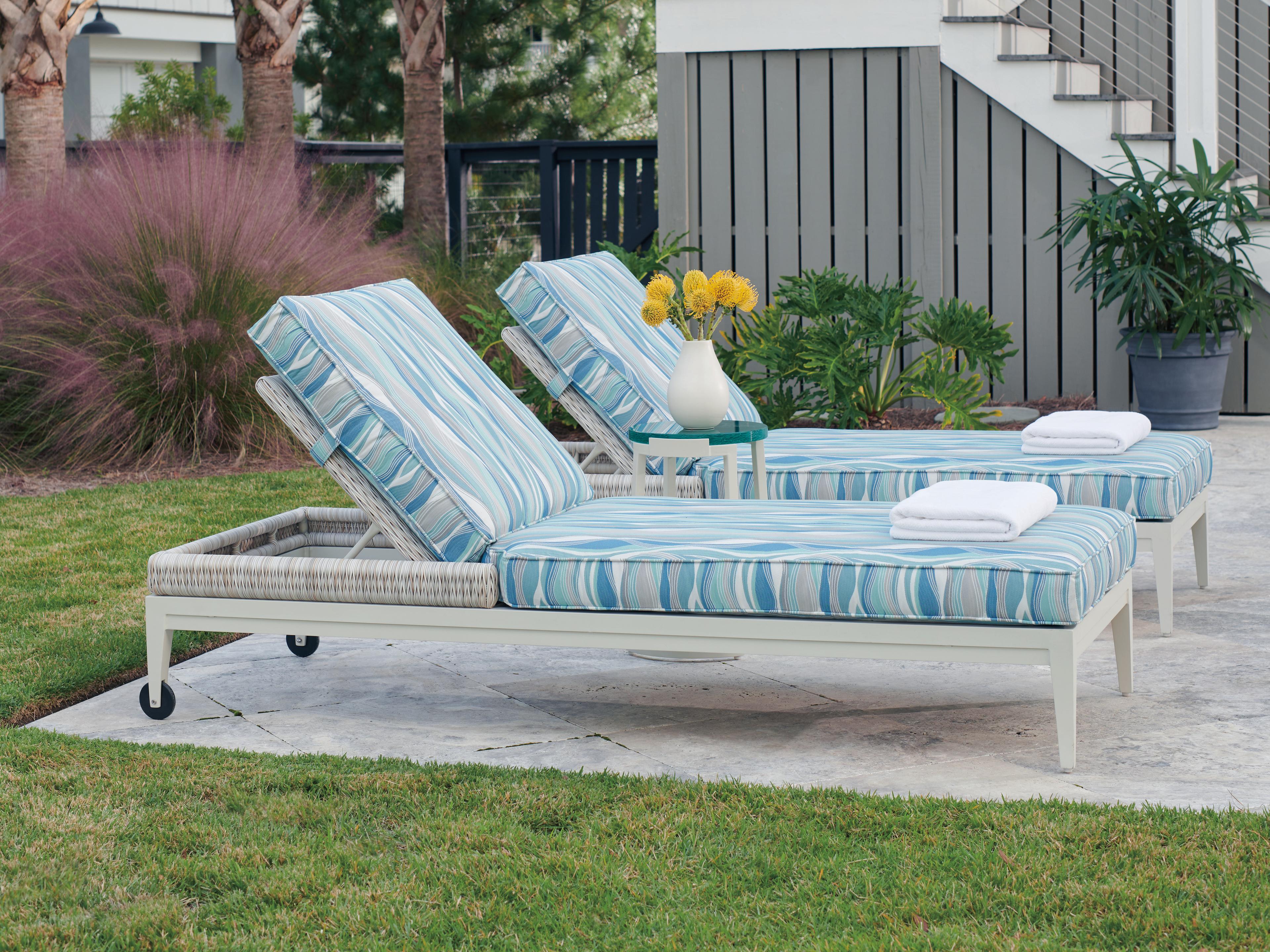 Tommy Bahama Outdoor Seabrook Aluminum Wicker Chaise Lounge