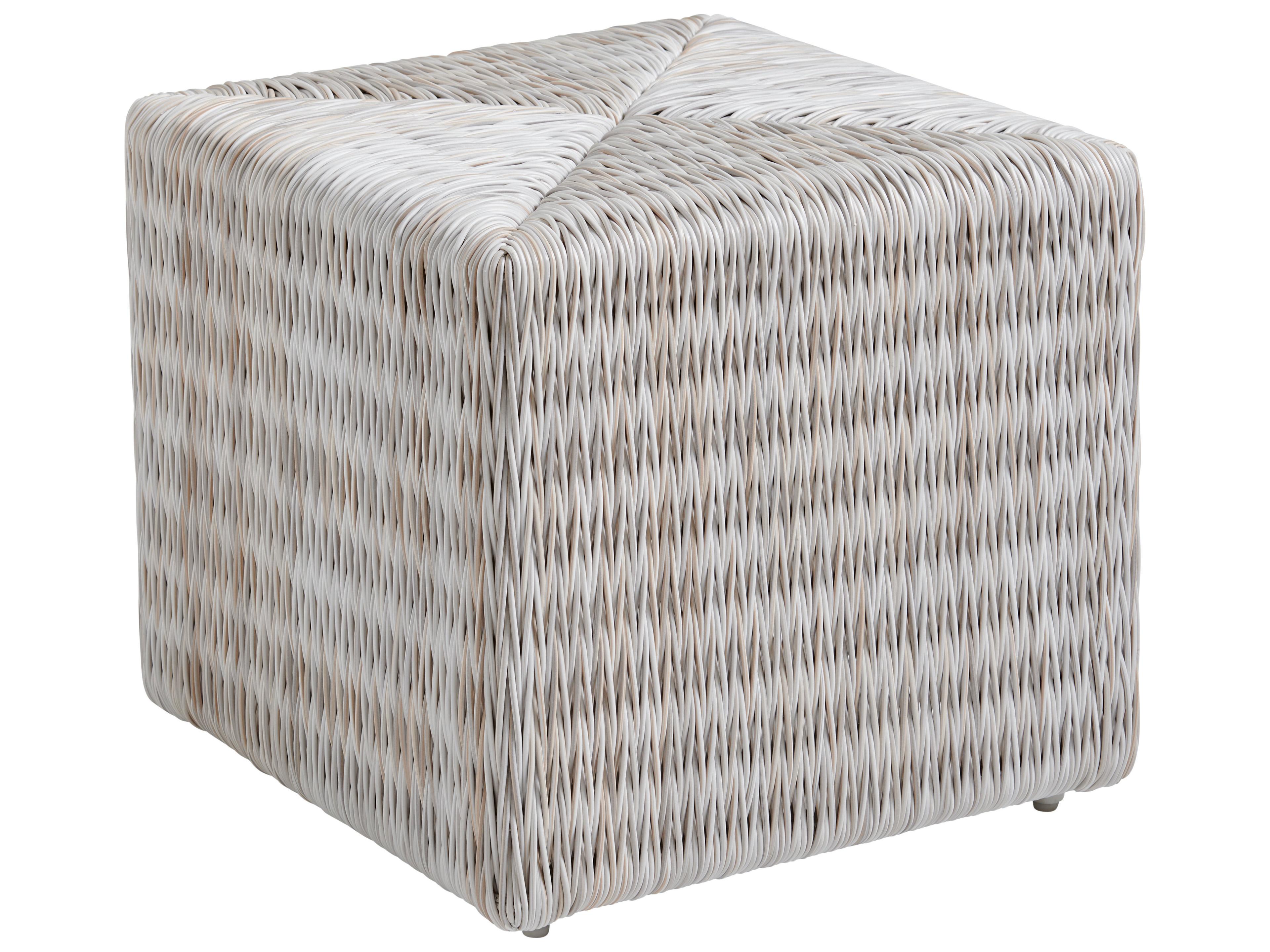 Tommy Bahama Outdoor Seabrook Aluminum Wicker Cube Ottoman