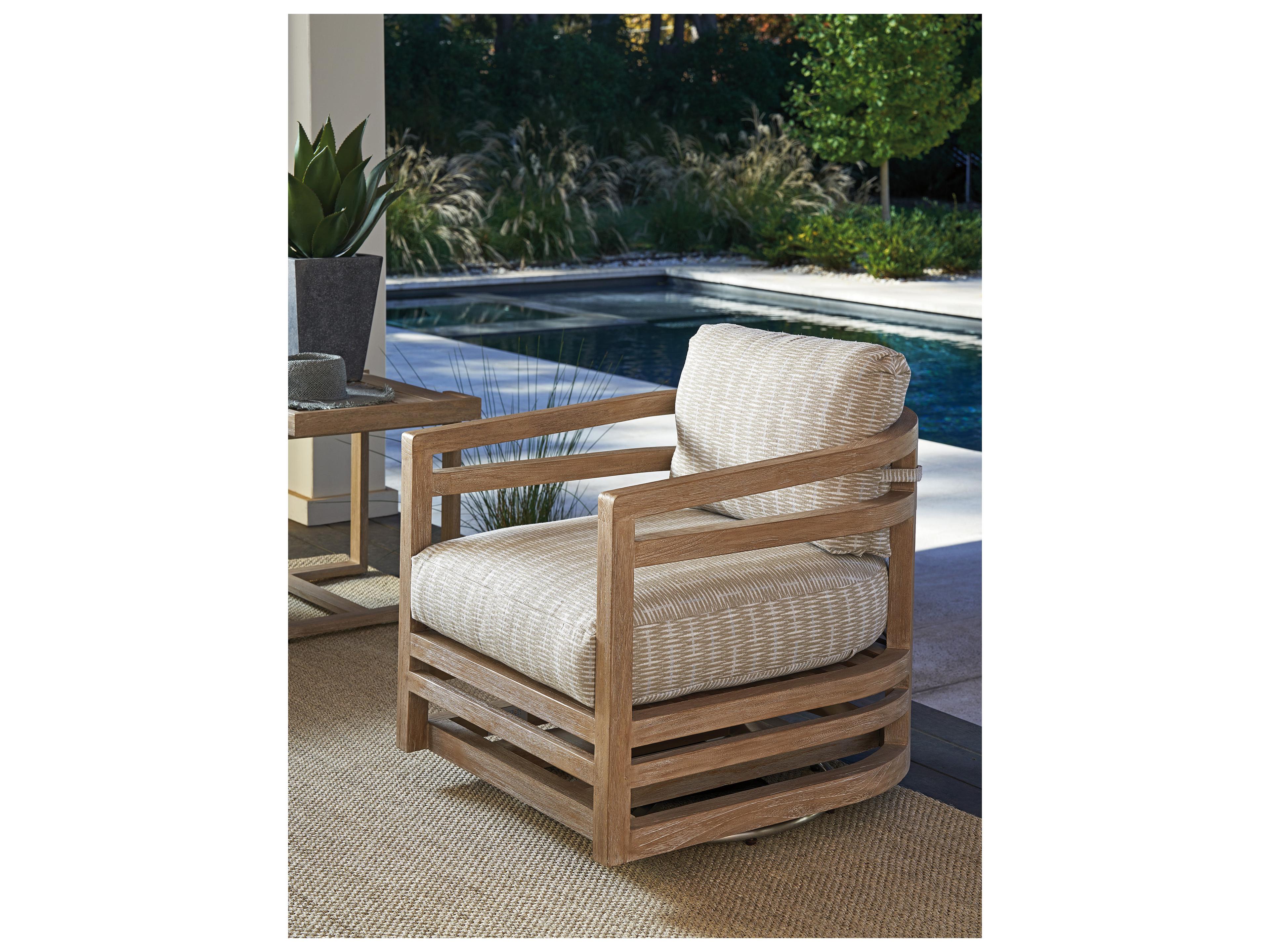 Tommy Bahama Outdoor Stillwater Cove Teak Swivel Lounge Chair