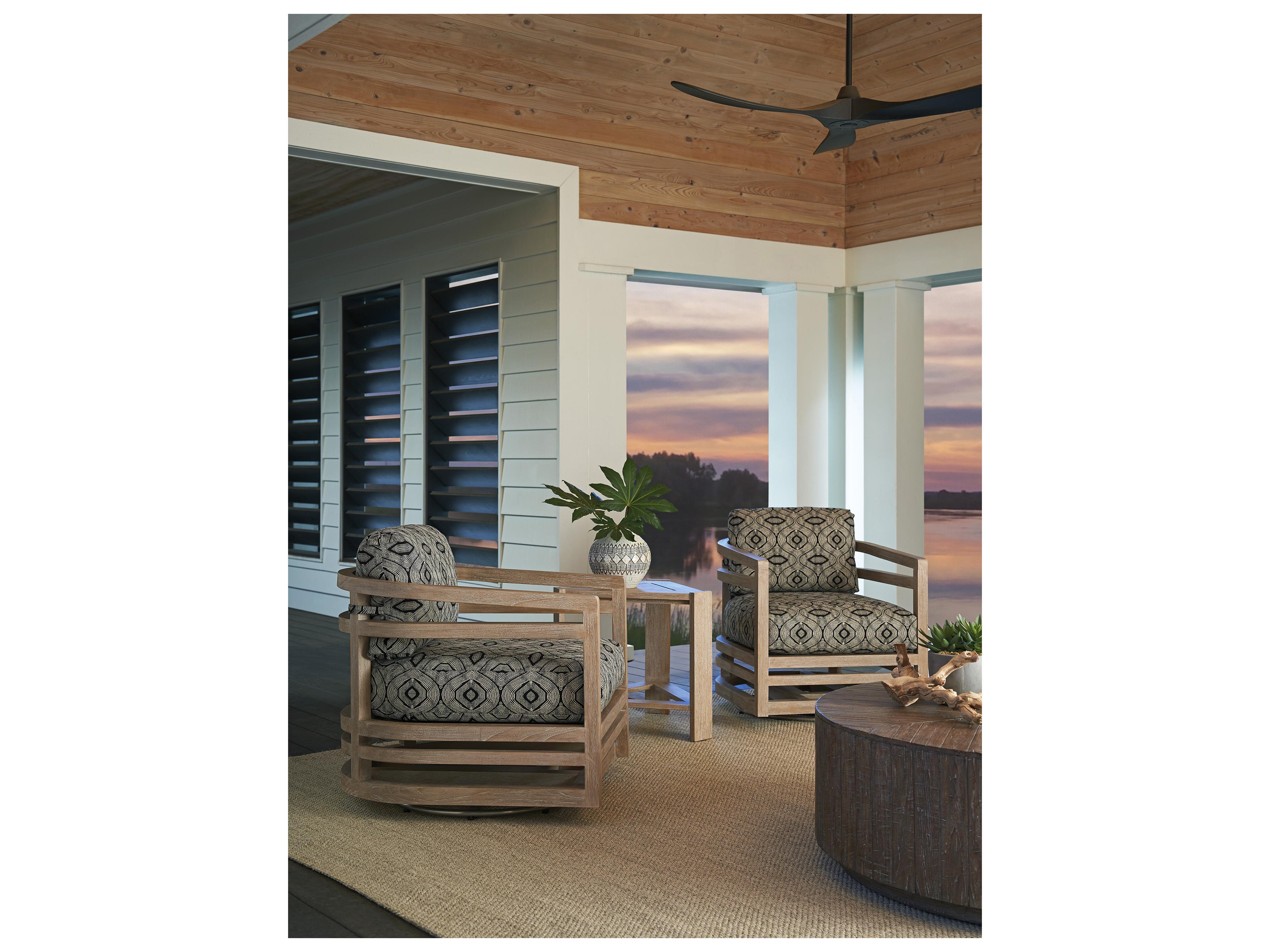 Tommy Bahama Outdoor Stillwater Cove Teak Swivel Lounge Chair