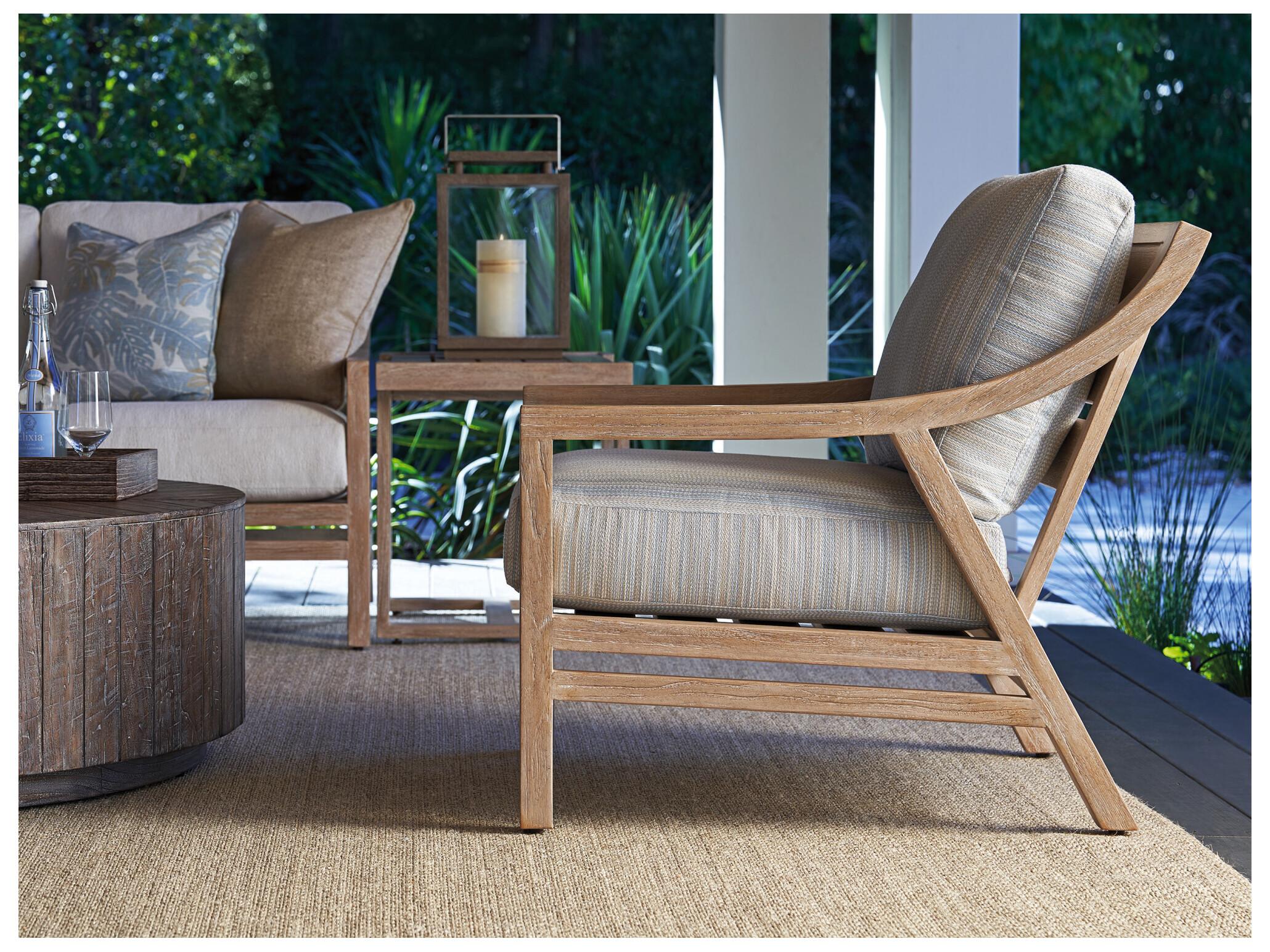 Tommy Bahama Outdoor Stillwater Cove Teak Light Taupe Lounge Chair