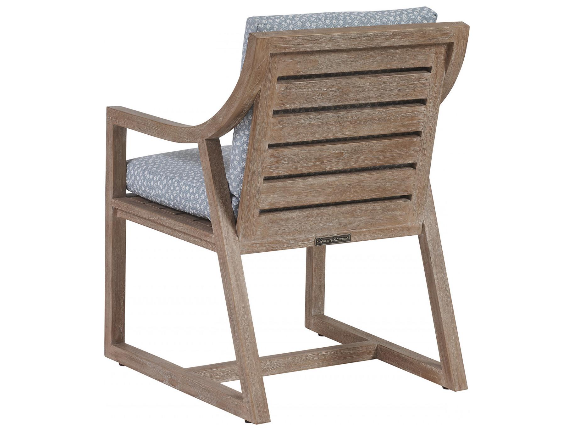 Tommy Bahama Outdoor Stillwater Cove Teak Light Taupe Dining Arm Chair