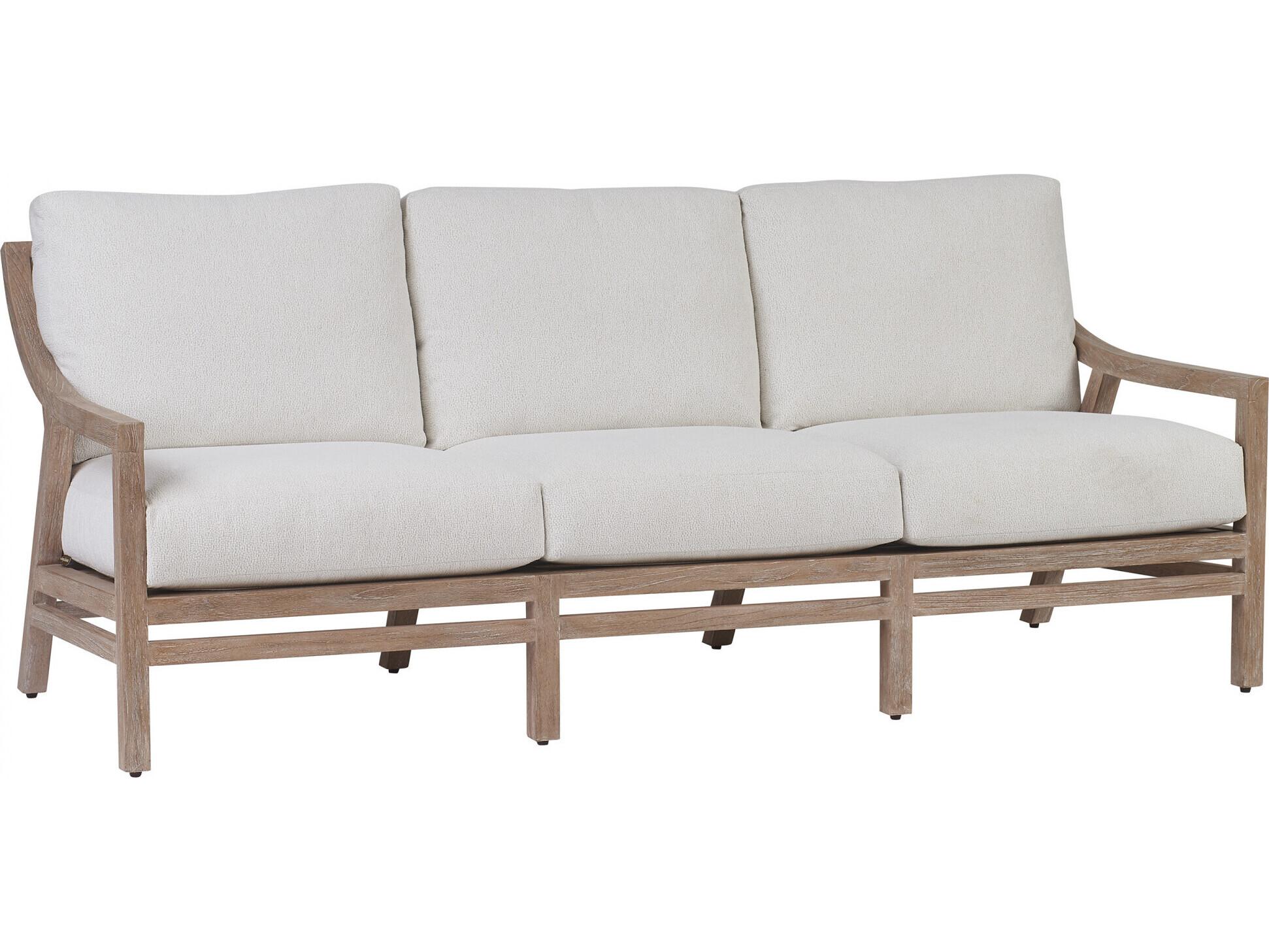 Tommy Bahama Outdoor Stillwater Cove Teak Light Taupe Sofa